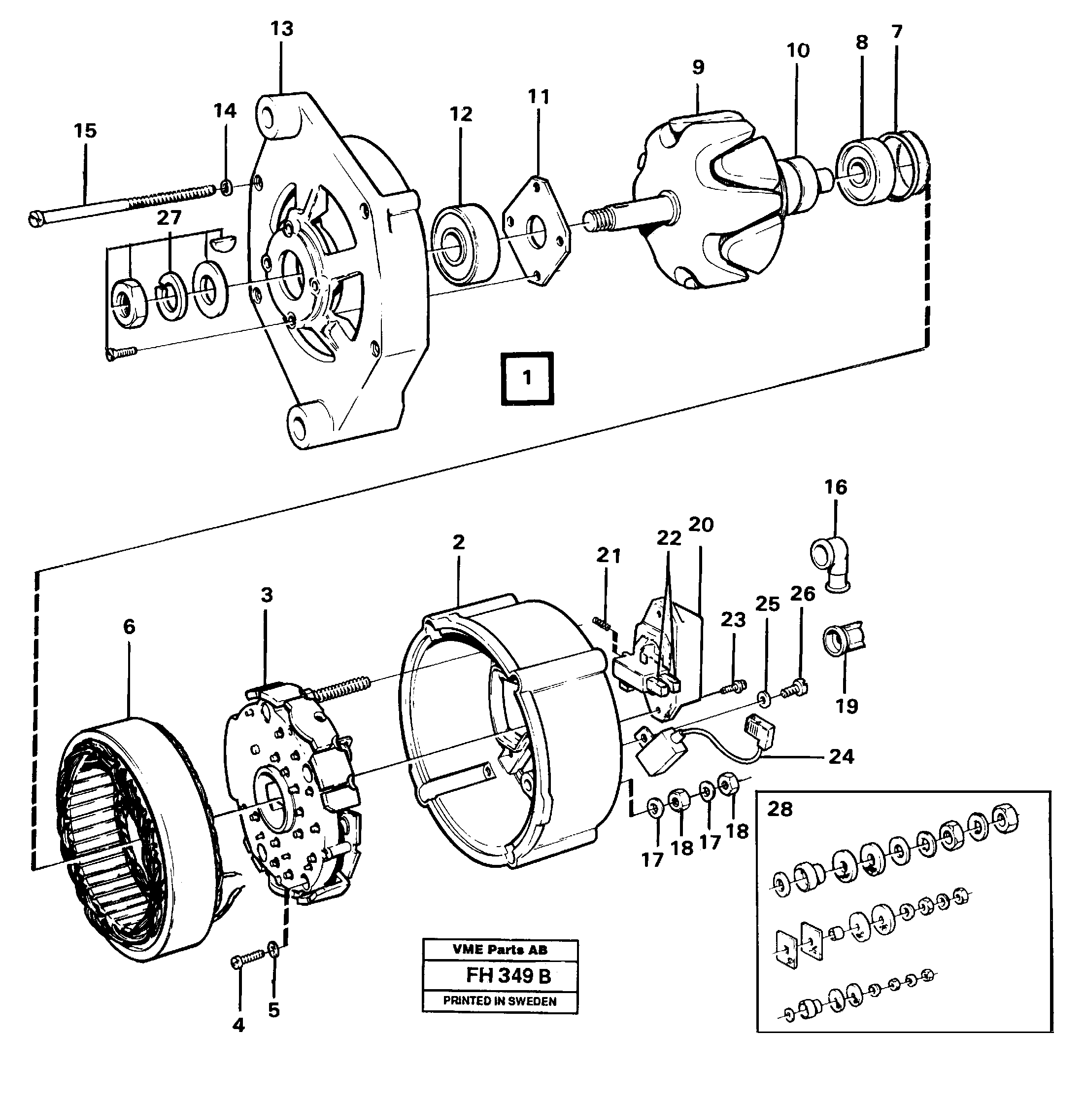 Схема запчастей Volvo EC300 - 30912 Alternator EC300 ?KERMAN ?KERMAN EC300