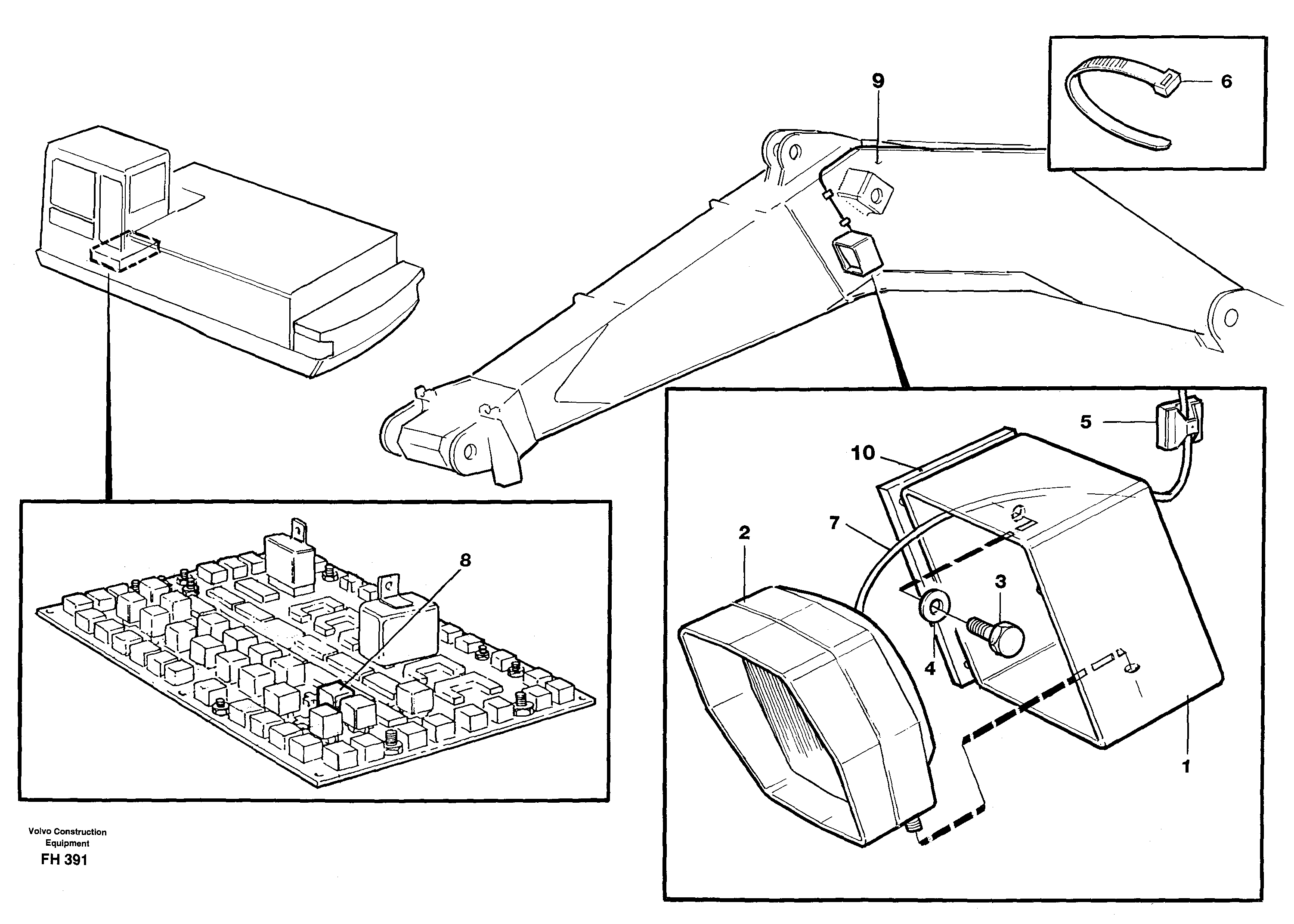 Схема запчастей Volvo EC300 - 1609 Working lamp on boom EC300 ?KERMAN ?KERMAN EC300