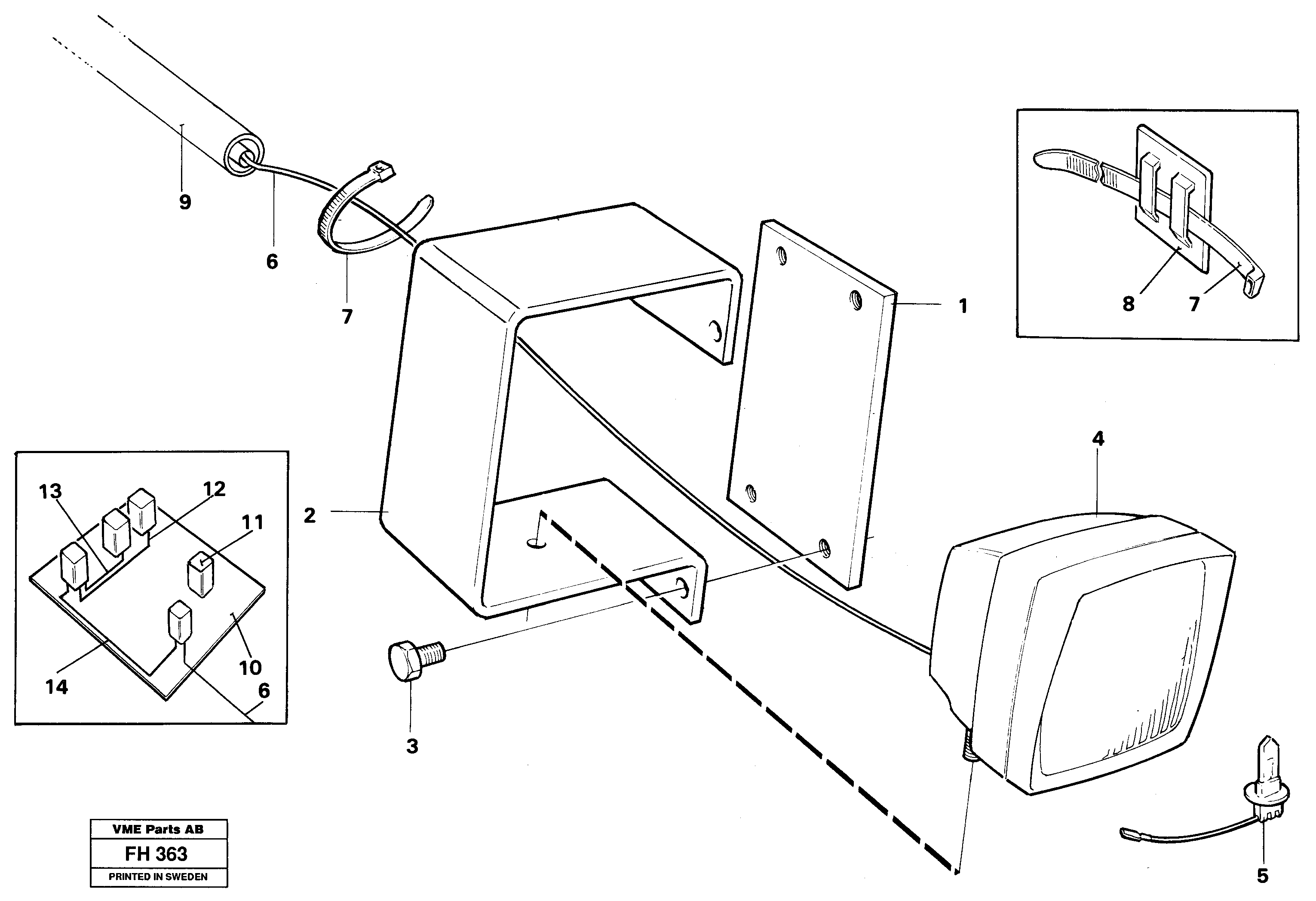 Схема запчастей Volvo EC300 - 36184 Working lamp on boom EC300 ?KERMAN ?KERMAN EC300