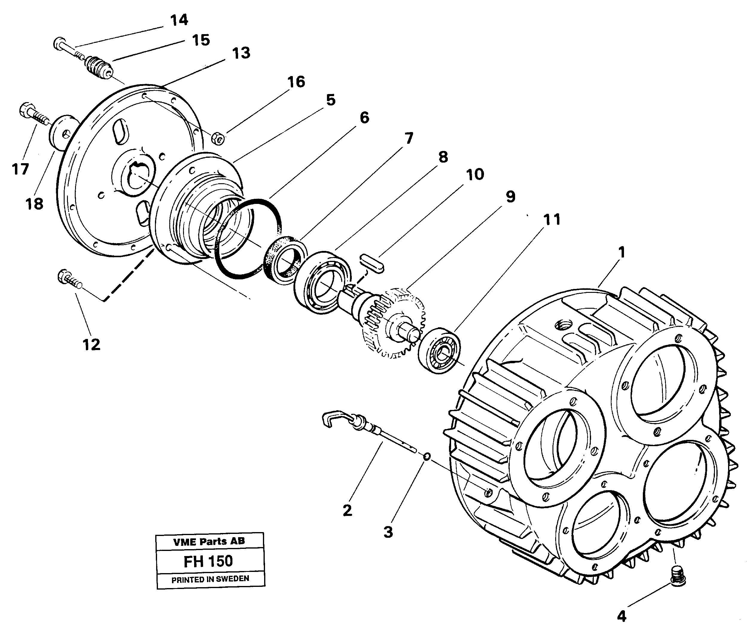 Схема запчастей Volvo EC300 - 1636 Pump gear box EC300 ?KERMAN ?KERMAN EC300