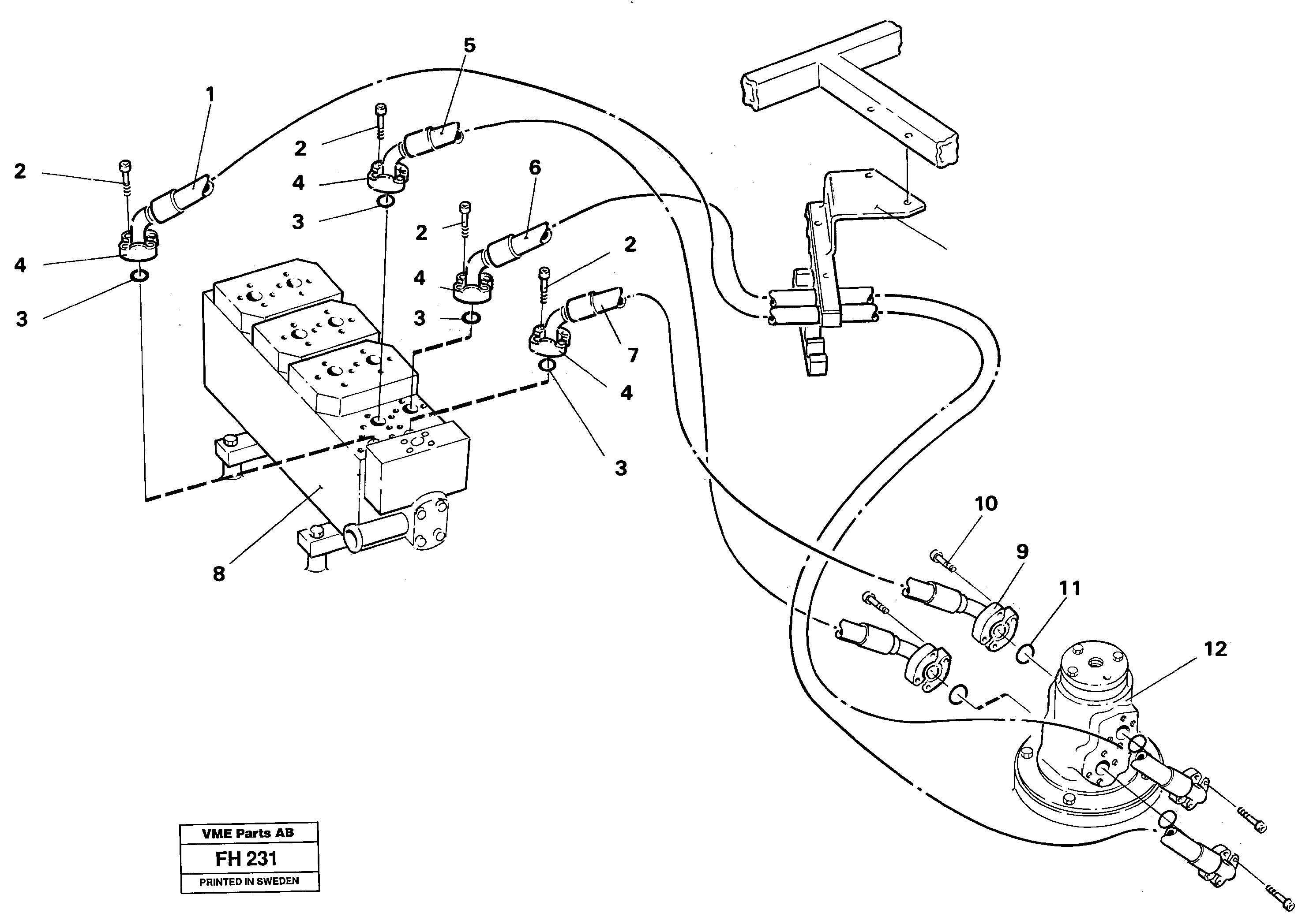 Схема запчастей Volvo EC300 - 30925 Hydraulic system, transport in uppercarrige EC300 ?KERMAN ?KERMAN EC300