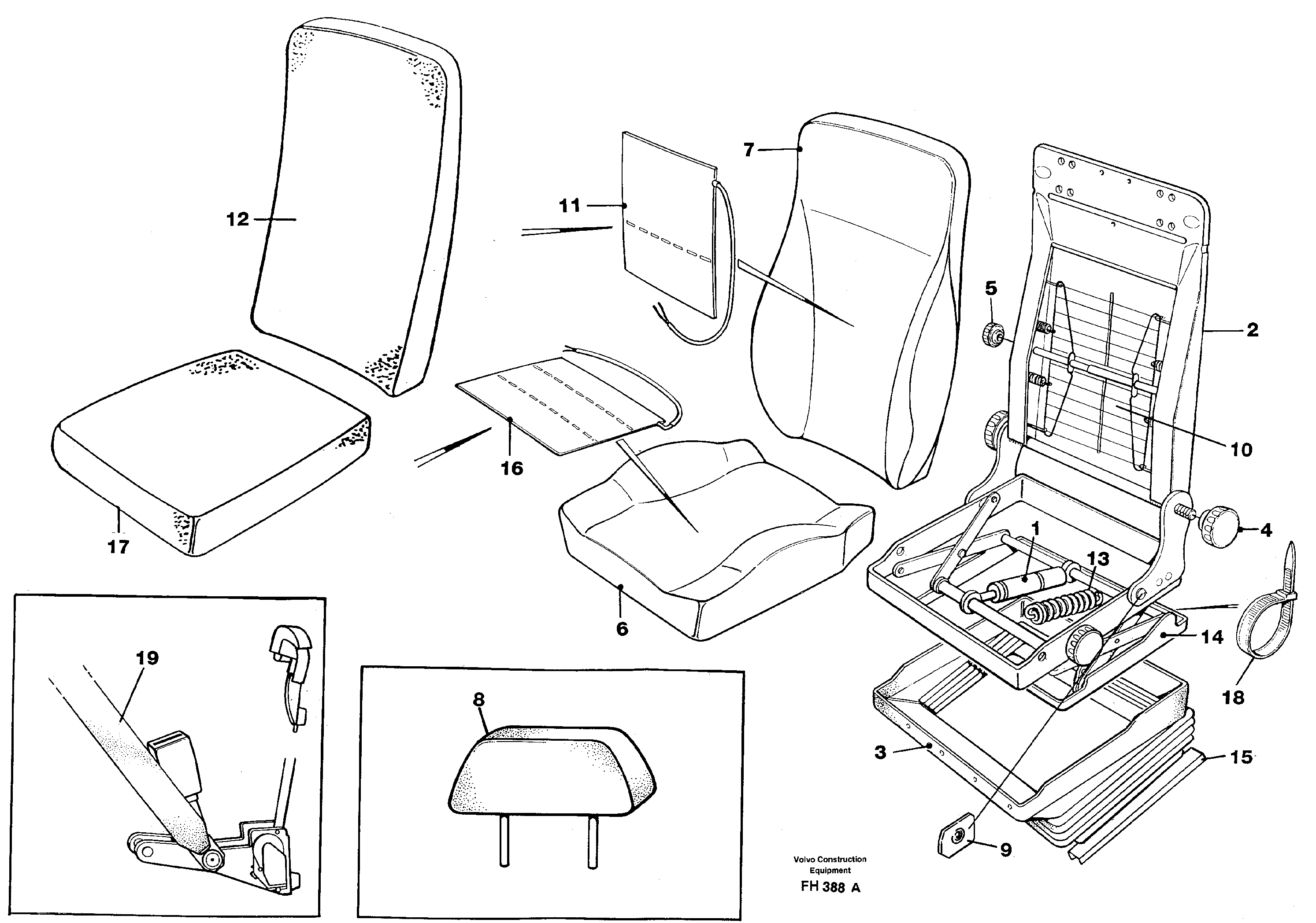 Схема запчастей Volvo EC300 - 27538 Operators seat Be-ge EC300 ?KERMAN ?KERMAN EC300