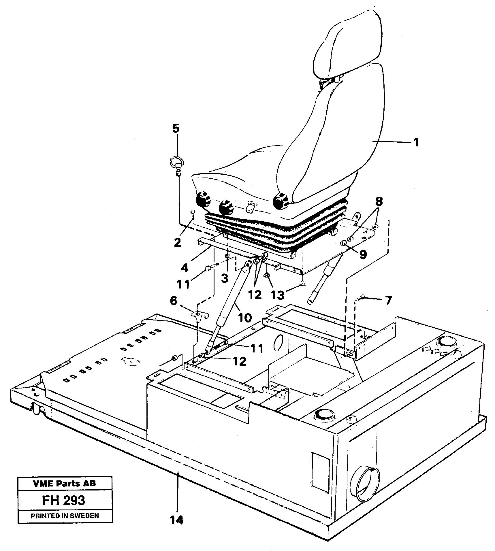 Схема запчастей Volvo EC300 - 32105 Operator seat with fitting parts EC300 ?KERMAN ?KERMAN EC300