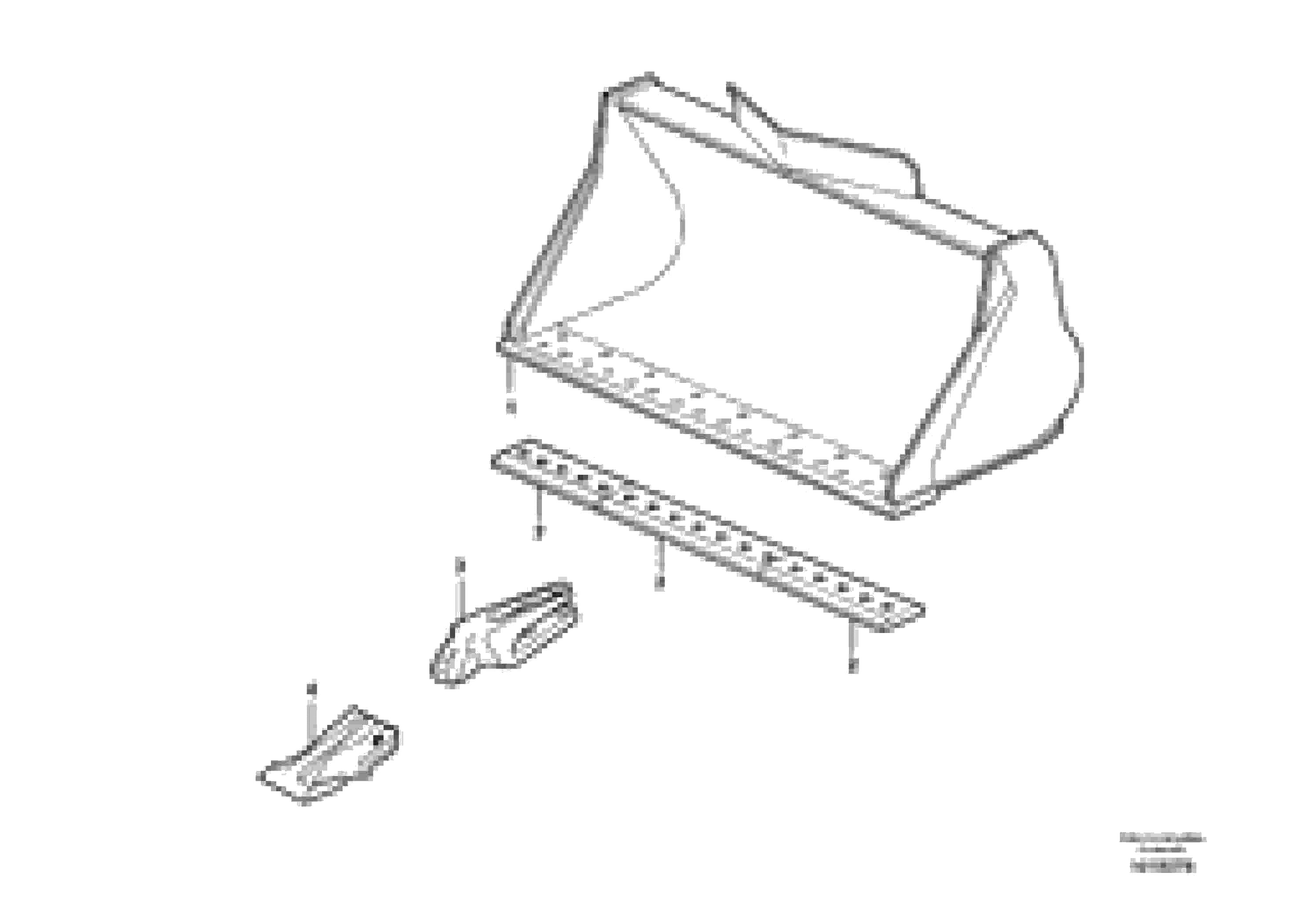 Схема запчастей Volvo EC300 - 20580 Bucket, straight lip, alt. edge savers or teeth ATTACHMENTS ATTACHMENTS BUCKETS