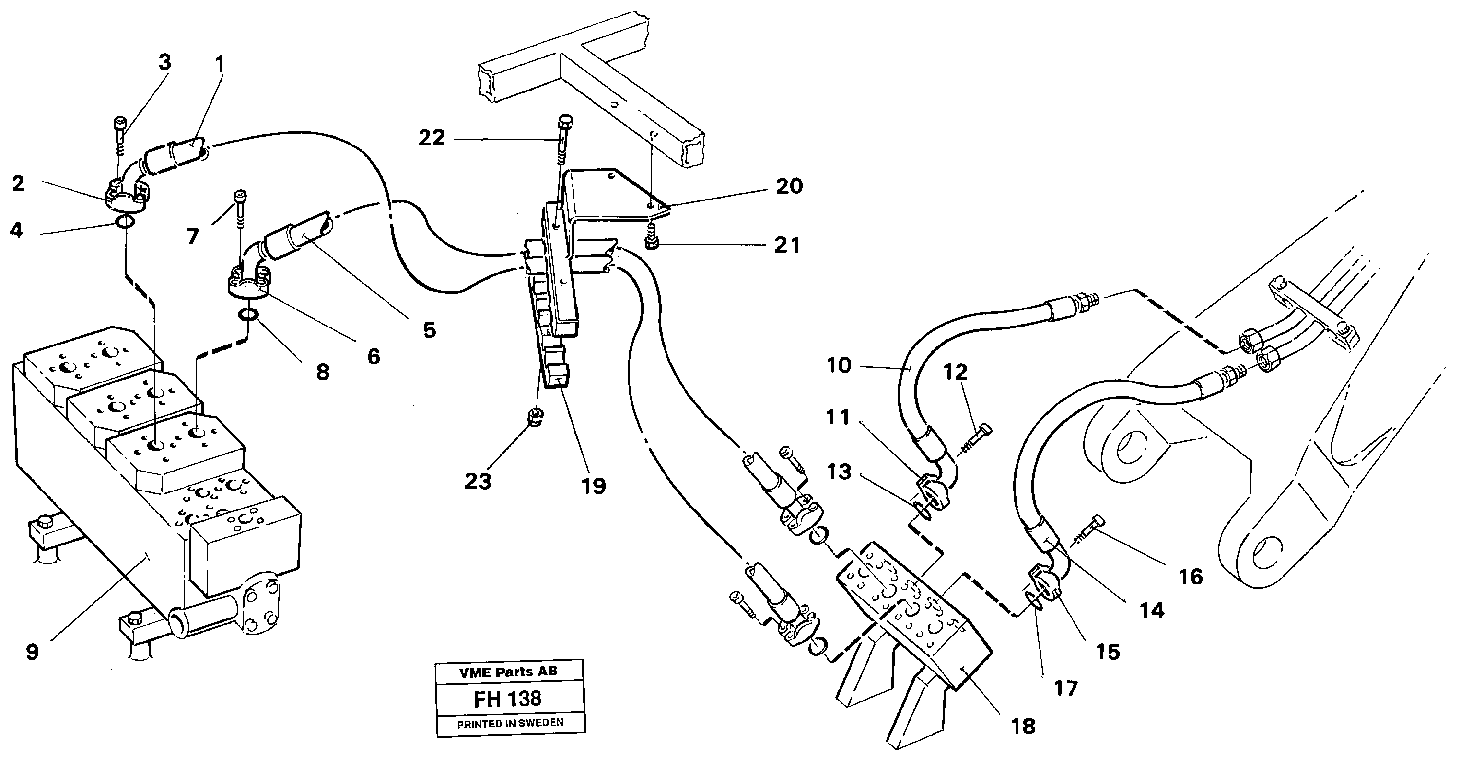 Схема запчастей Volvo EC300 - 100646 Hydraulic system Dipper arm EC300 ?KERMAN ?KERMAN EC300