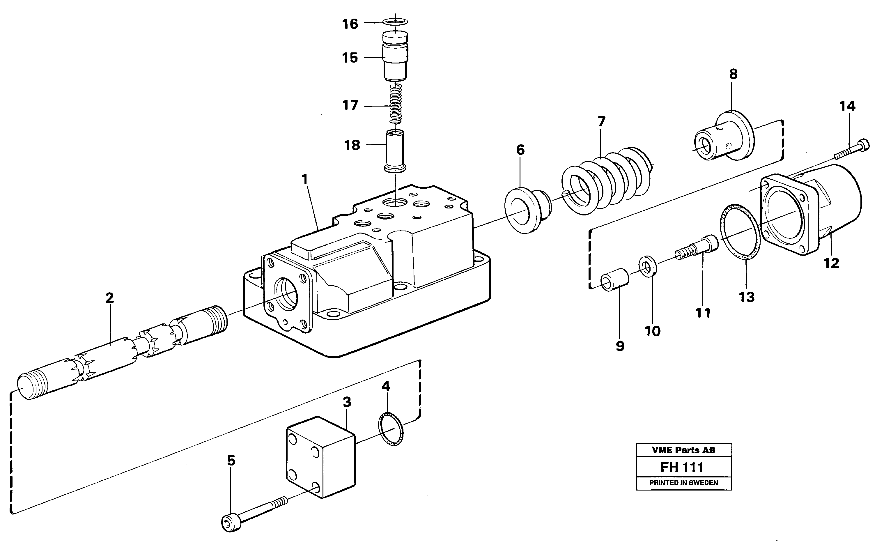 Схема запчастей Volvo EC300 - 3852 Four-way valve bucket, primary EC300 ?KERMAN ?KERMAN EC300