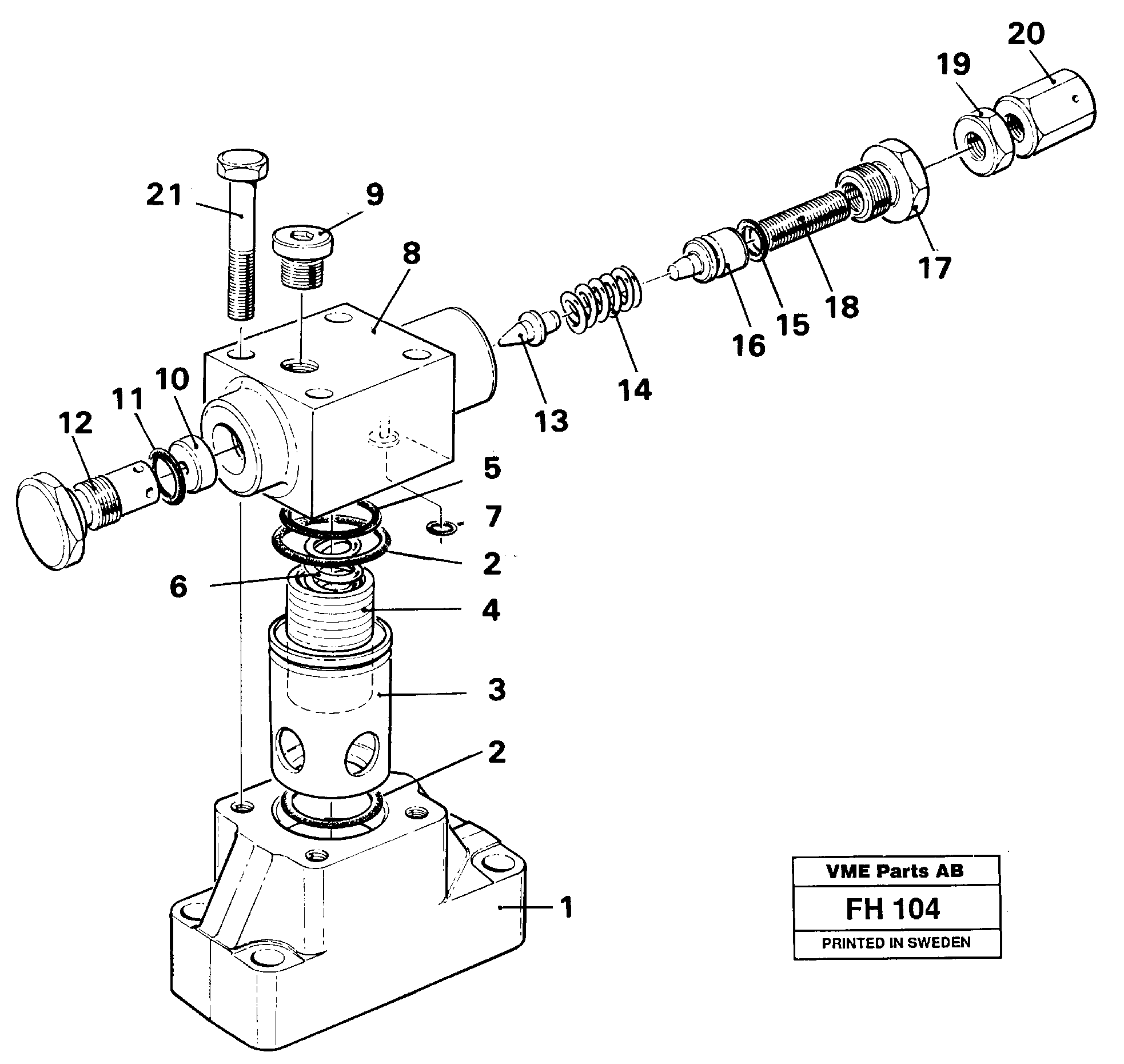 Схема запчастей Volvo EC300 - 39813 Pressure limiting valve EC300 ?KERMAN ?KERMAN EC300