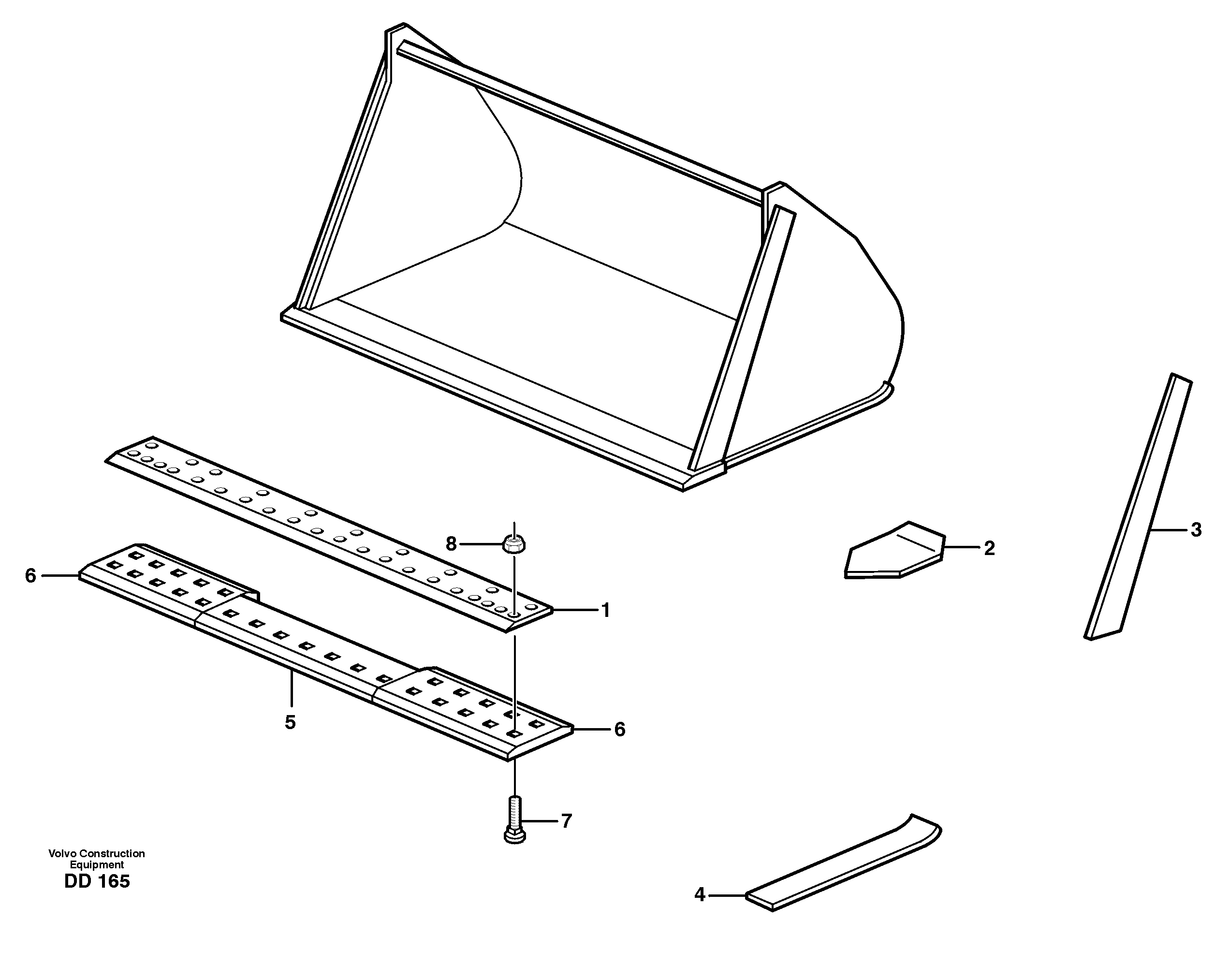 Схема запчастей Volvo EC300 - 20849 Light materials bucket ATTACHMENTS ATTACHMENTS BUCKETS