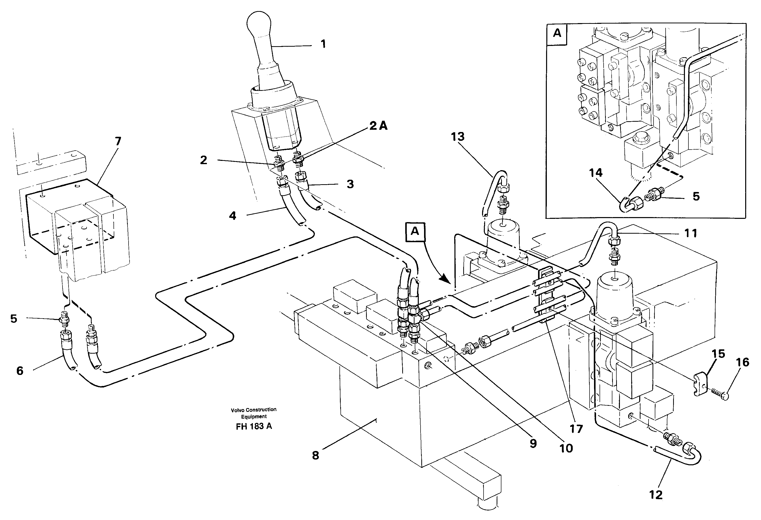 Схема запчастей Volvo EC300 - 39173 Servo hydraulics, Dipper arm EC300 ?KERMAN ?KERMAN EC300