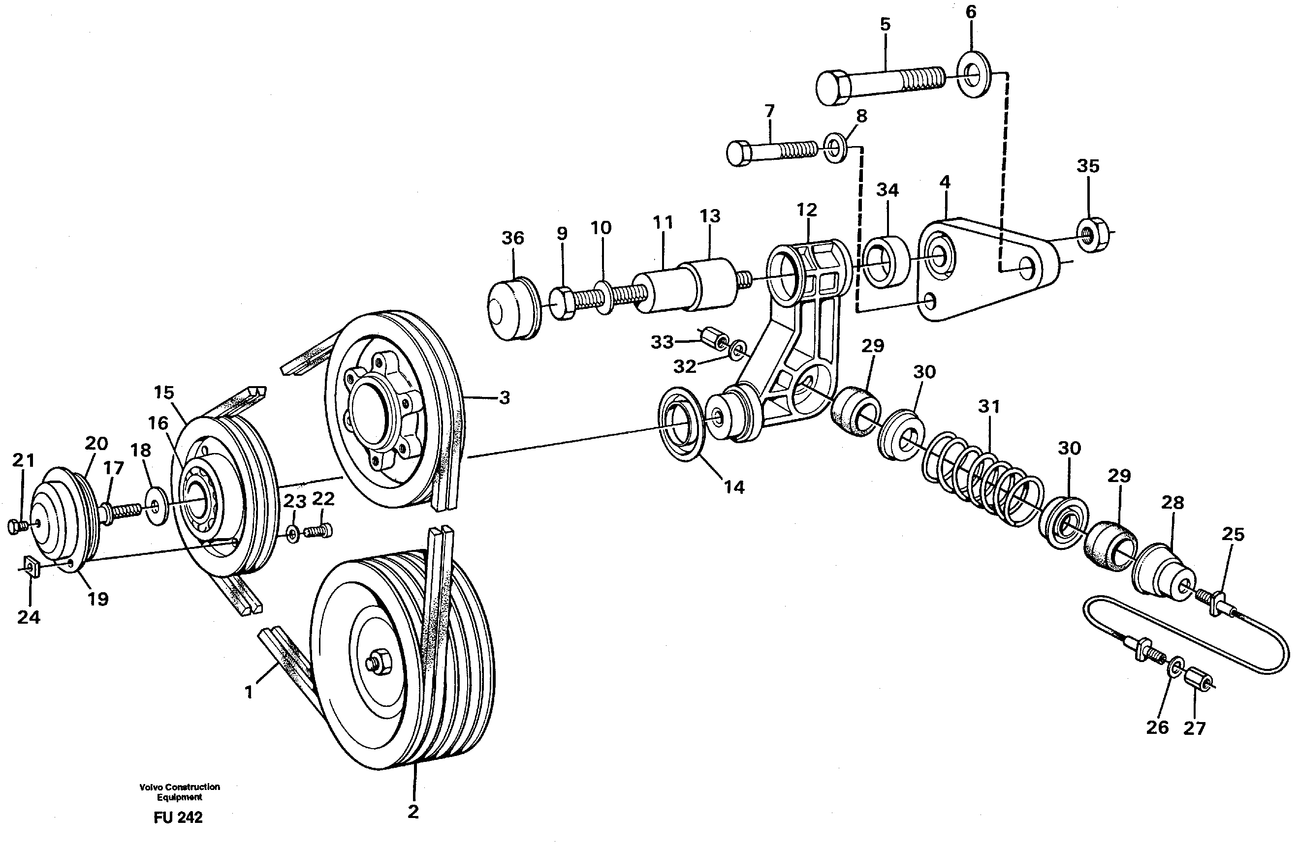 Схема запчастей Volvo EC390 - 26444 Belt transmission EC390 SER NO 1001-