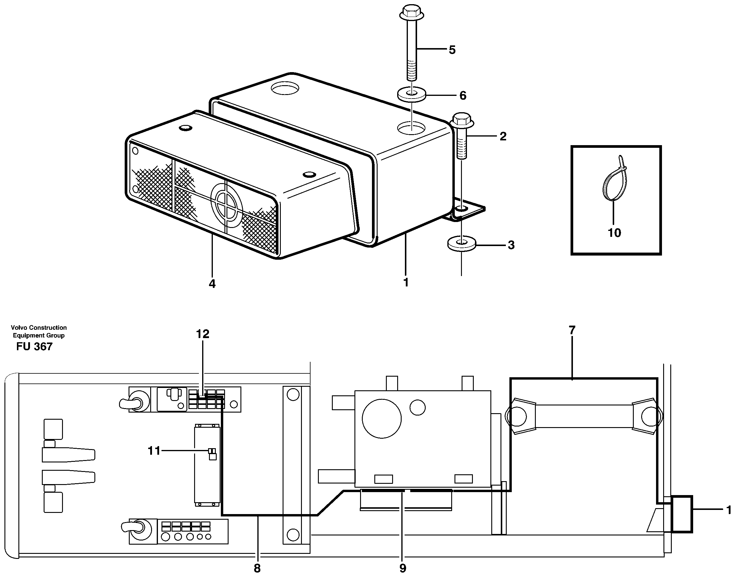 Схема запчастей Volvo EC390 - 14402 Travel alarm, acoustic EC390 SER NO 1001-