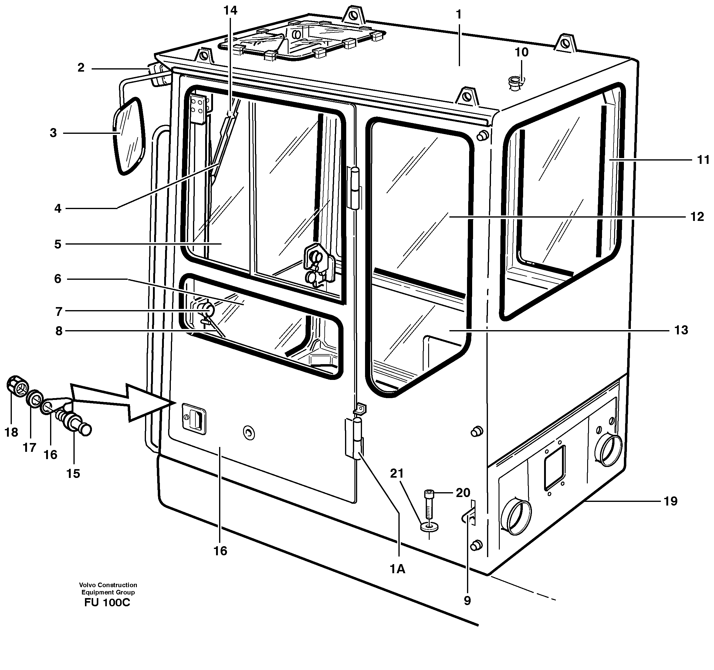 Схема запчастей Volvo EC390 - 23987 Operators cab EC390 SER NO 1001-