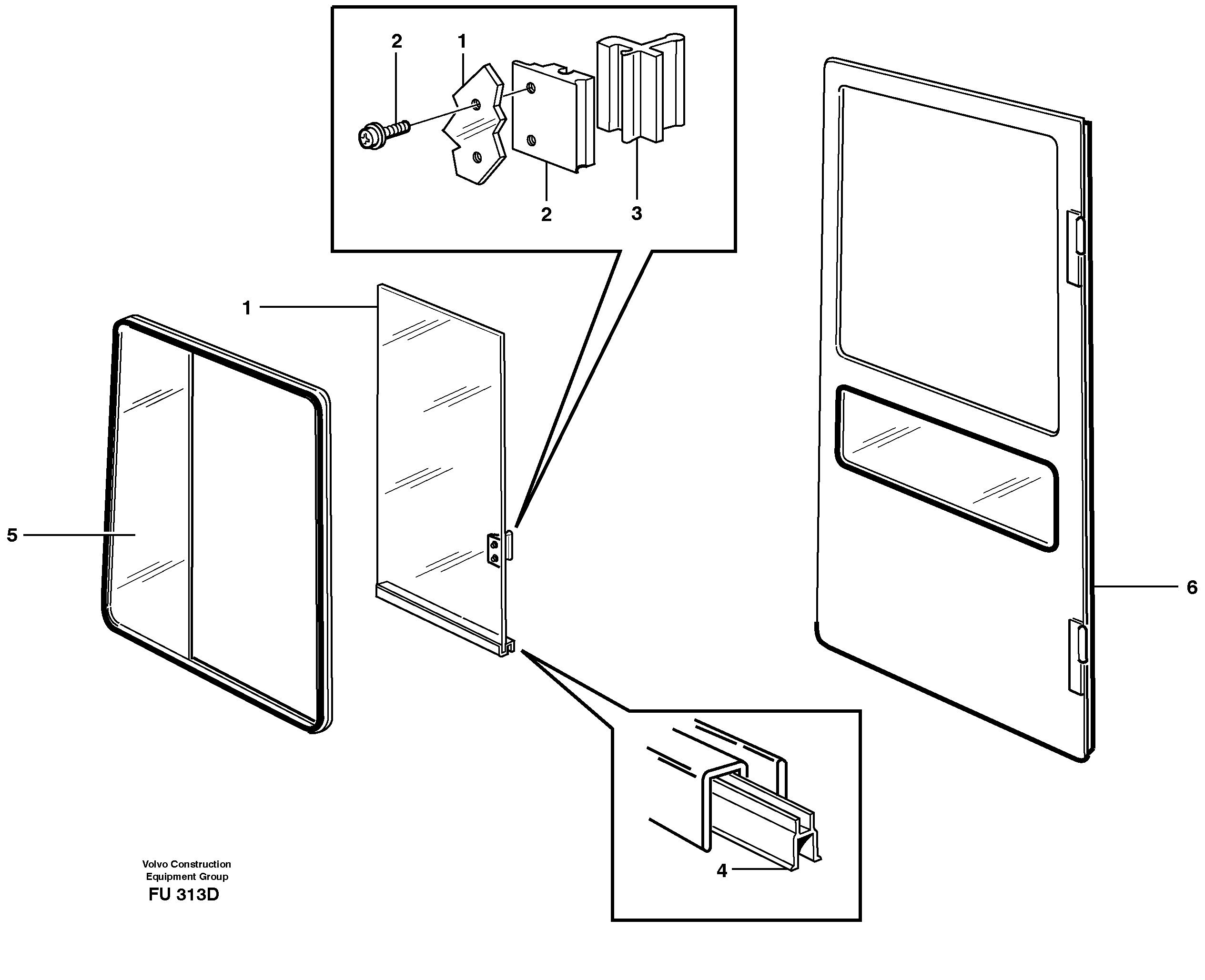 Схема запчастей Volvo EC390 - 29033 Sliding window EC390 SER NO 1001-