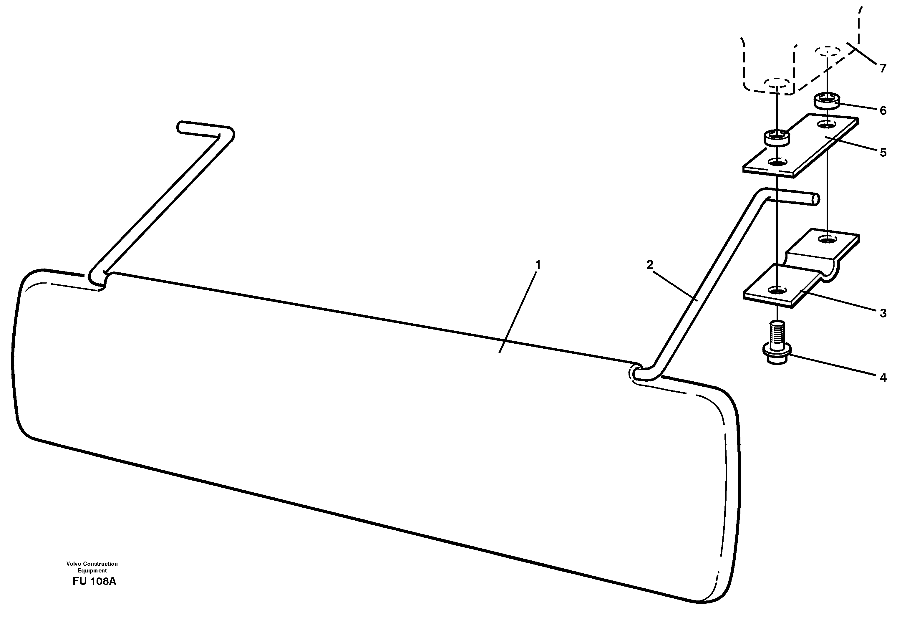 Схема запчастей Volvo EC390 - 27063 Sun visor, interior EC390 SER NO 1001-