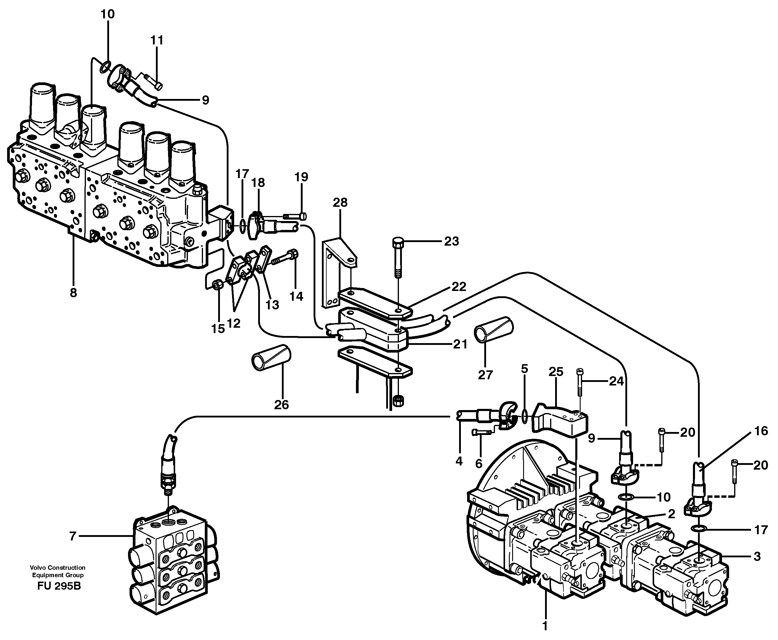 Схема запчастей Volvo EC390 - 18573 Hydraulic system, hydraulic pump EC390 SER NO 1001-