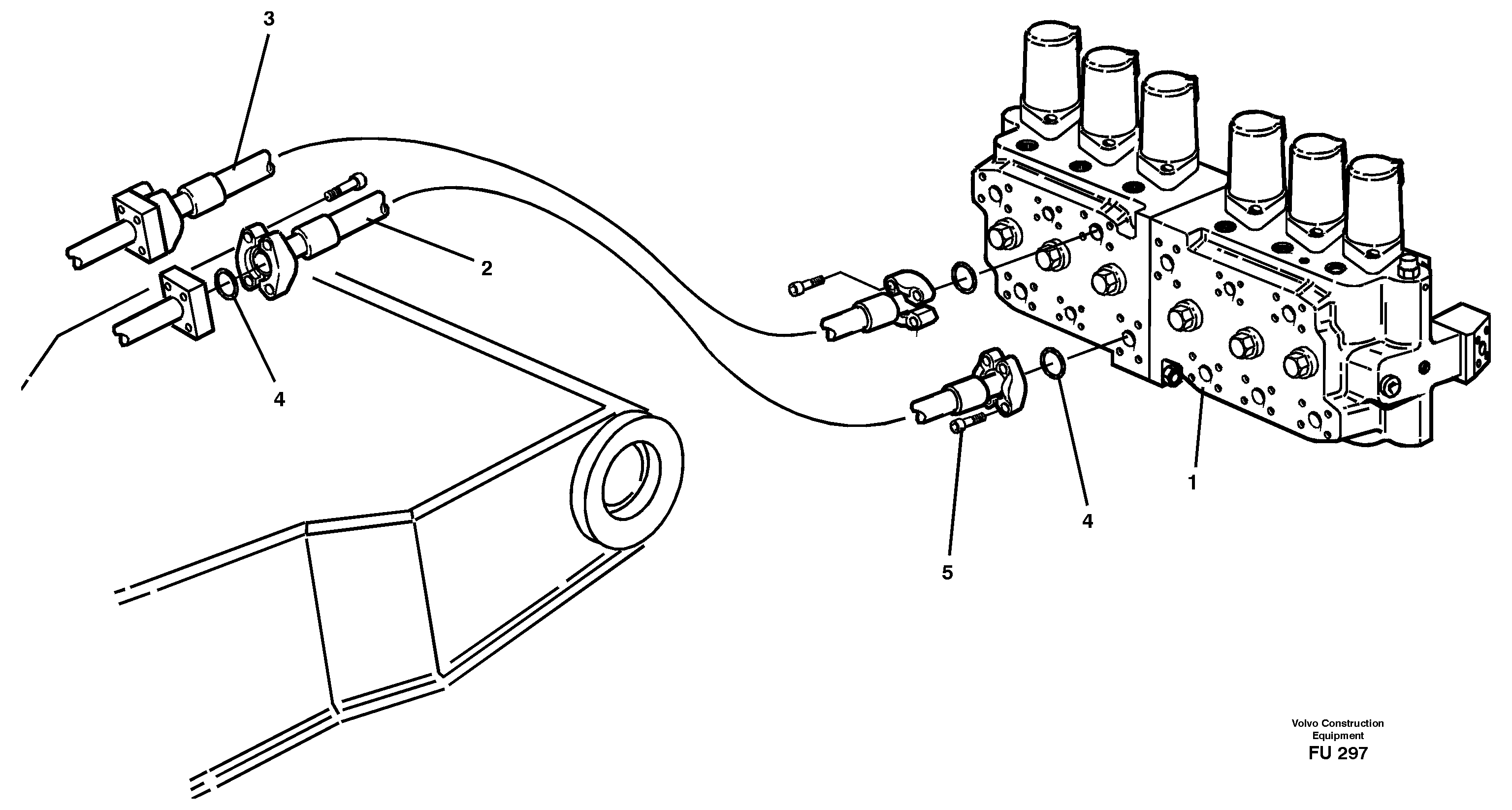 Схема запчастей Volvo EC390 - 27072 Hydraulic system, dipperarm EC390 SER NO 1001-