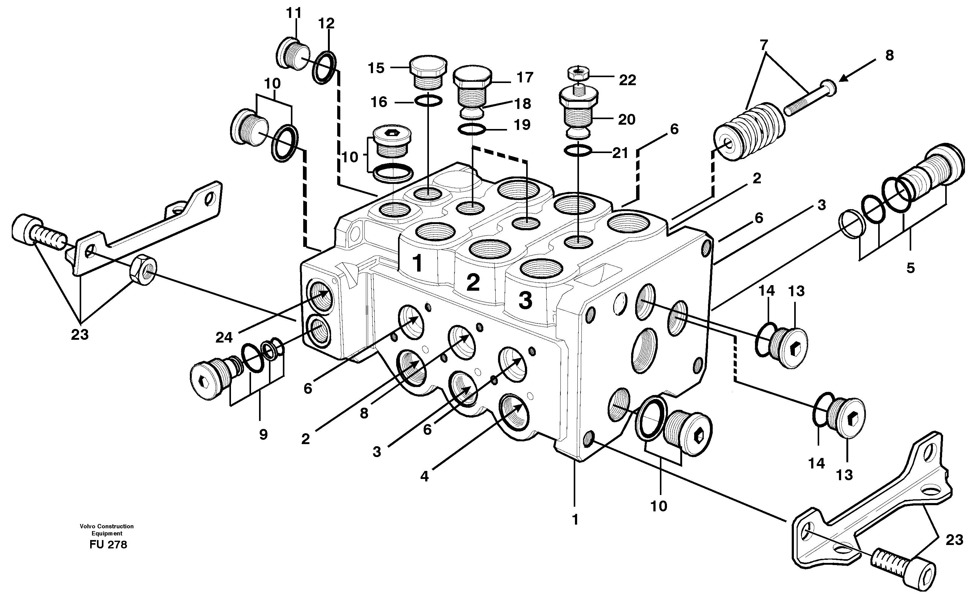 Схема запчастей Volvo EC390 - 14354 Control block EC390 SER NO 1001-