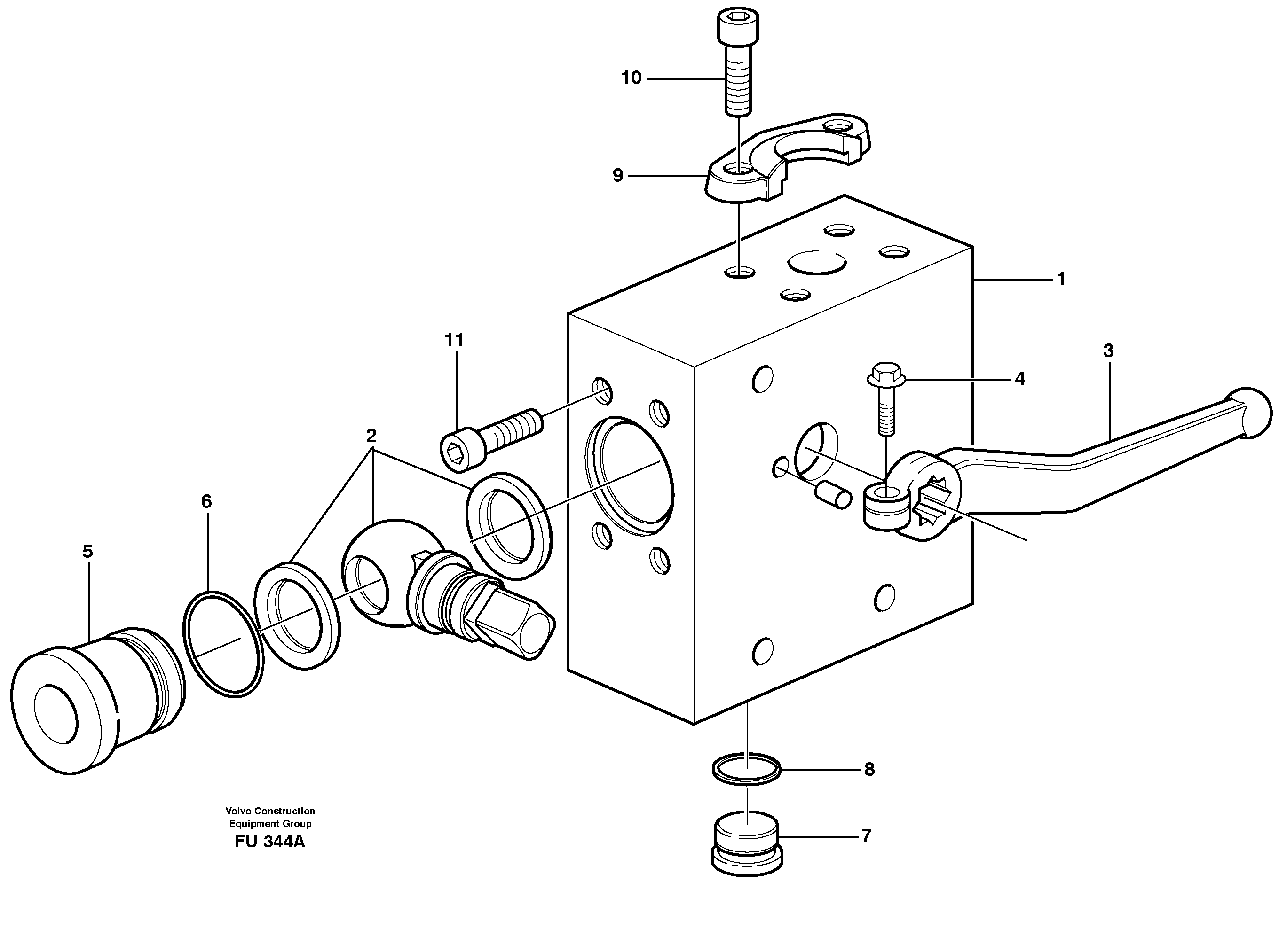 Схема запчастей Volvo EC390 - 14367 Operating valve, hammer / shears EC390 SER NO 1001-