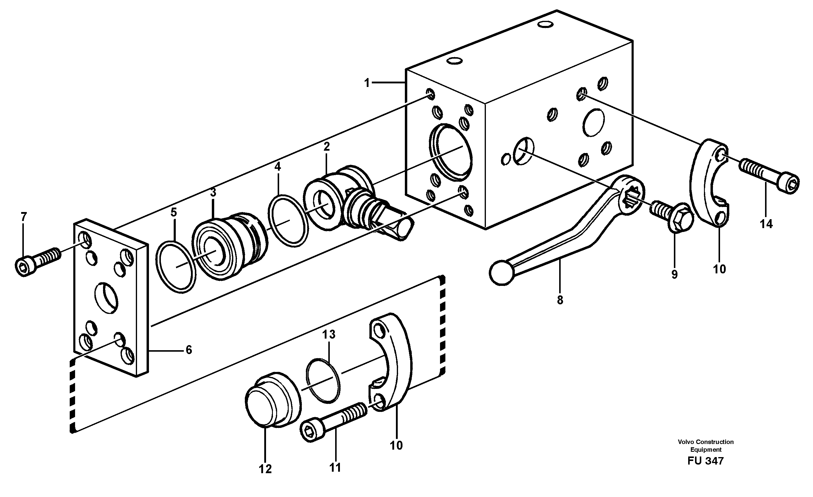 Схема запчастей Volvo EC390 - 14368 Shut-off cock, hammer / shears EC390 SER NO 1001-