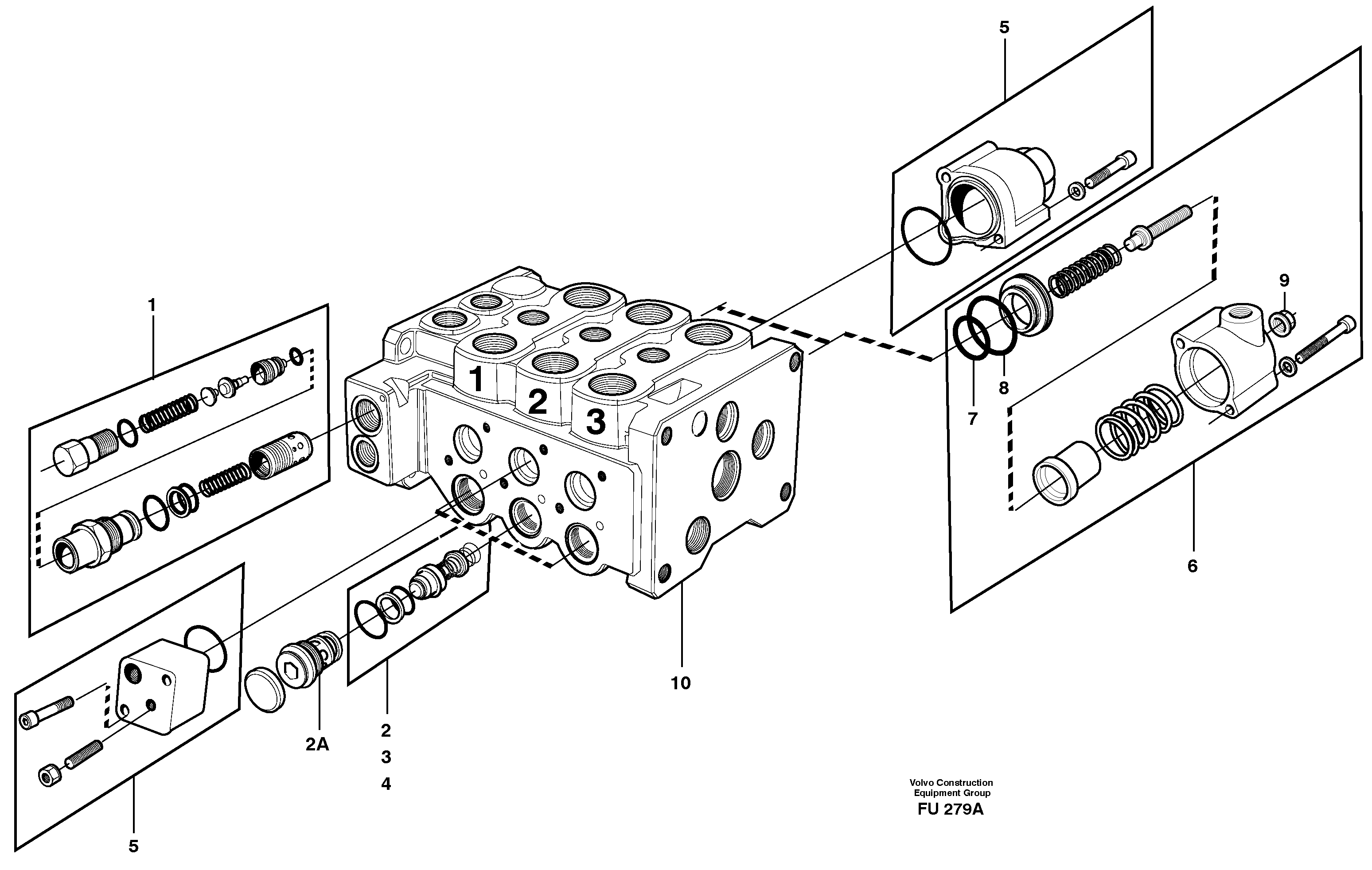 Схема запчастей Volvo EC390 - 27074 valve body, valves EC390 SER NO 1001-