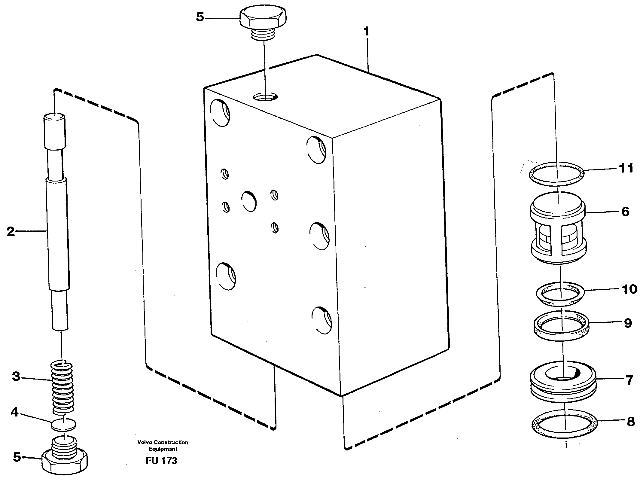 Схема запчастей Volvo EC390 - 27559 Connection valve Crawler track EC390 SER NO 1001-