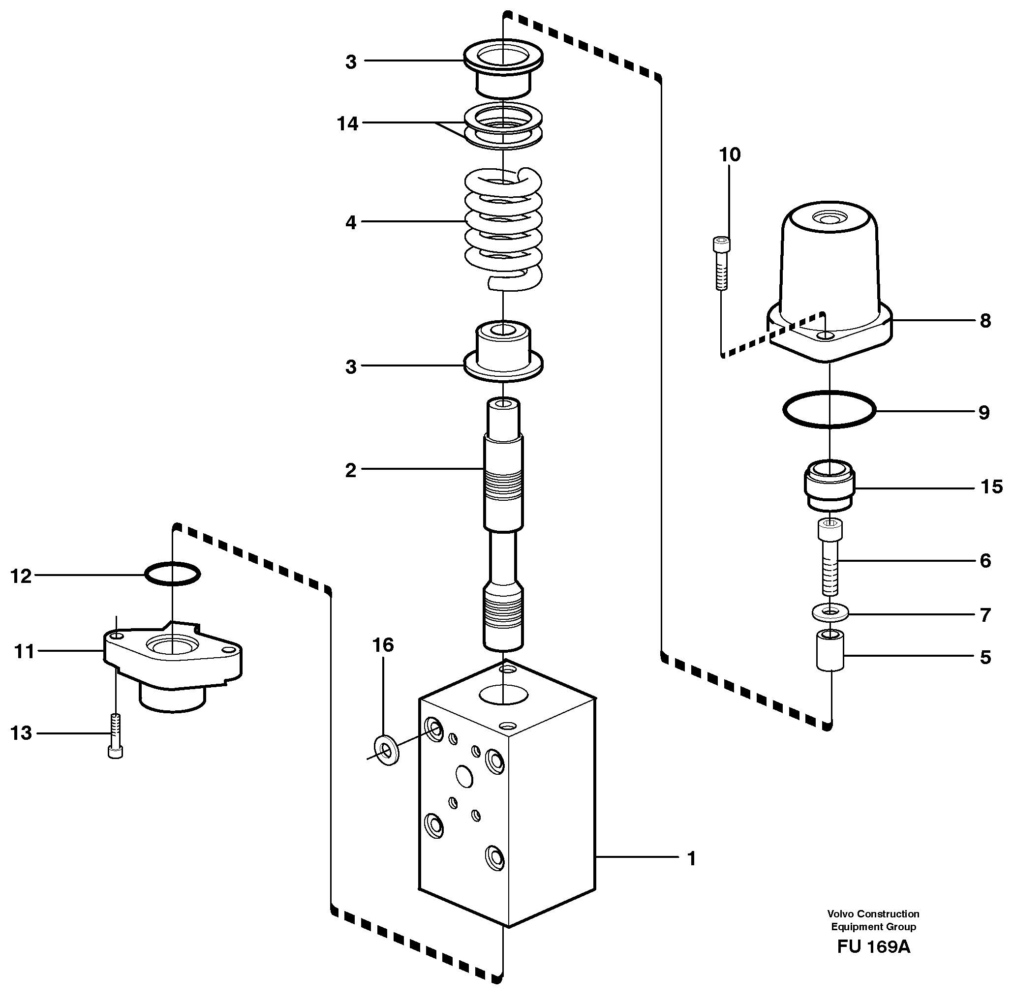 Схема запчастей Volvo EC390 - 62491 Connection valve, boom, dipper arm EC390 SER NO 1001-