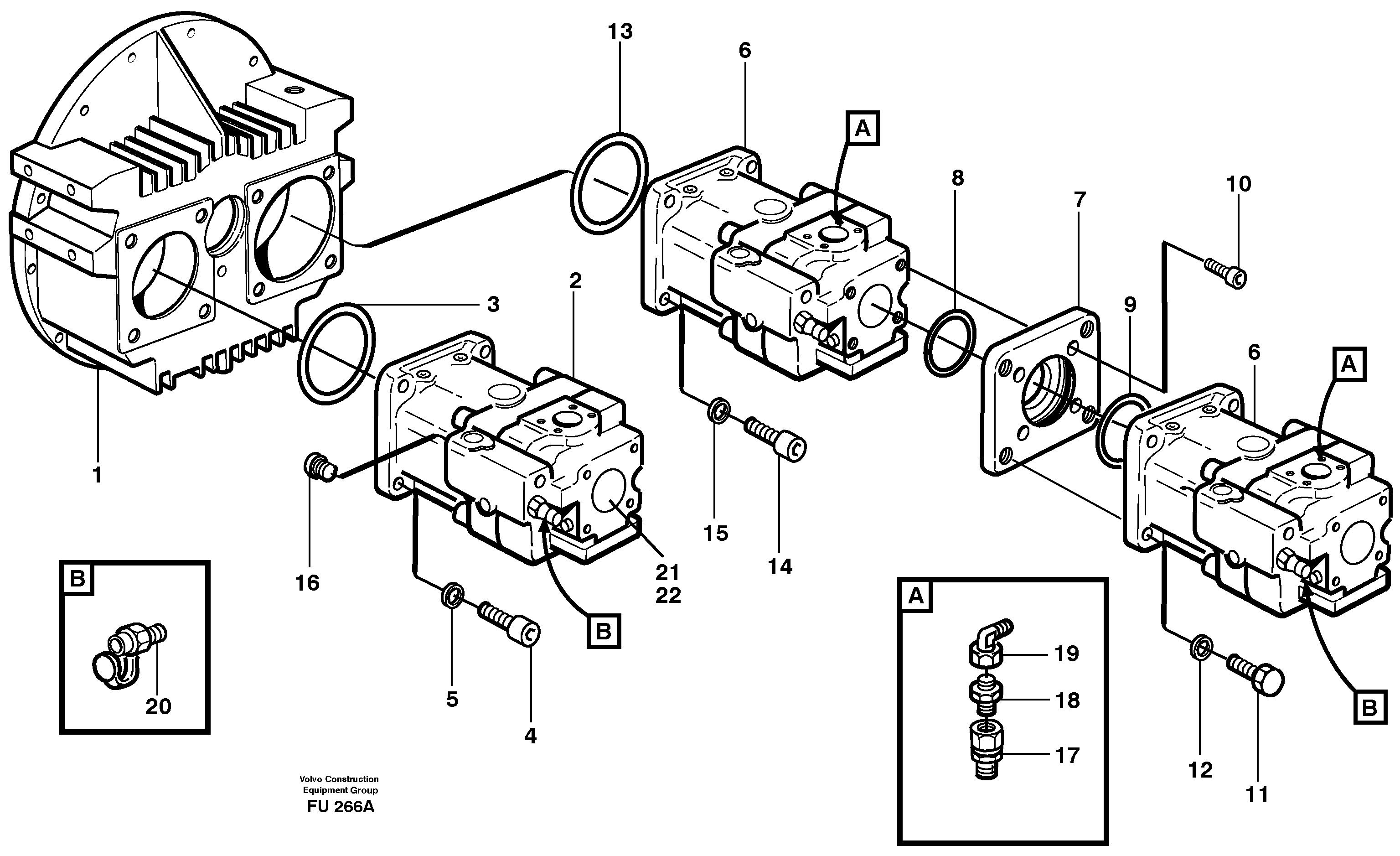 Схема запчастей Volvo EC390 - 92655 Pump installation EC390 SER NO 1001-