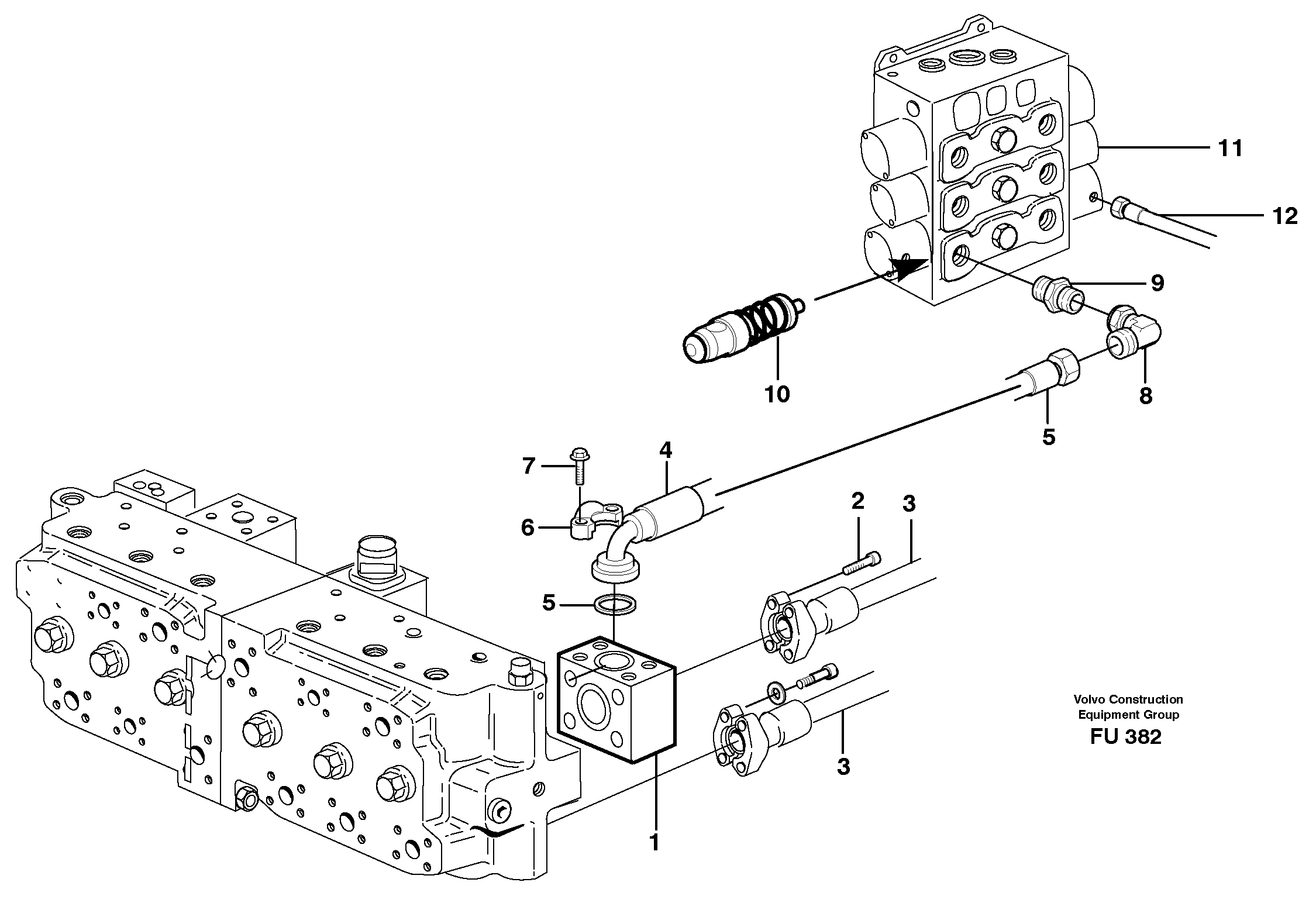 Схема запчастей Volvo EC390 - 85678 Hammer hydraulics on base machine, 2 pumps EC390 SER NO 1001-