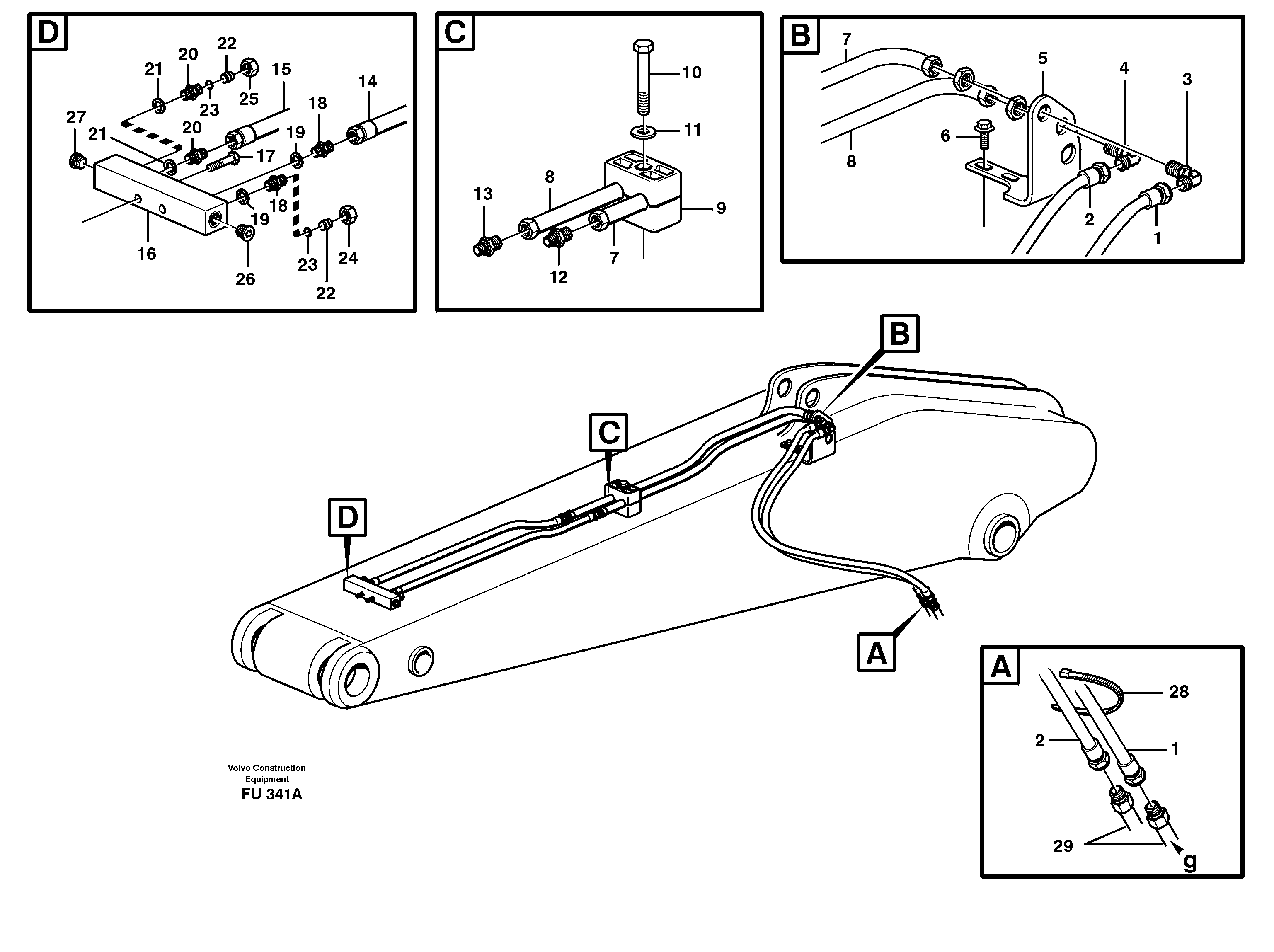 Схема запчастей Volvo EC390 - 97050 Hydr. quick fit equipm. on dipper arm, 2.4m, 2.9m, 3.5m, 4.1m EC390 SER NO 1001-