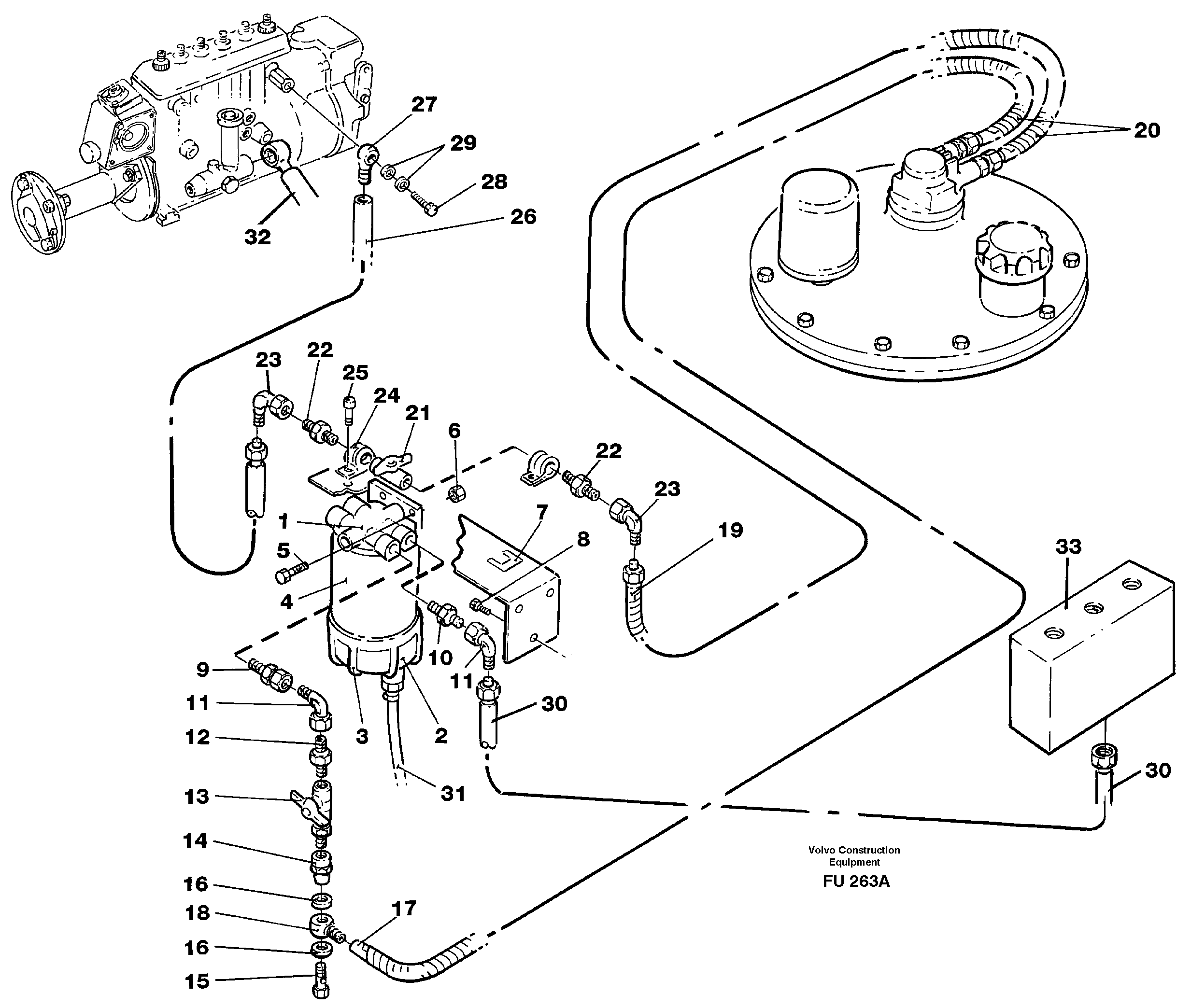 Схема запчастей Volvo EC390 - 87273 Сепаратор влагоотделителя EC390 SER NO 1001-