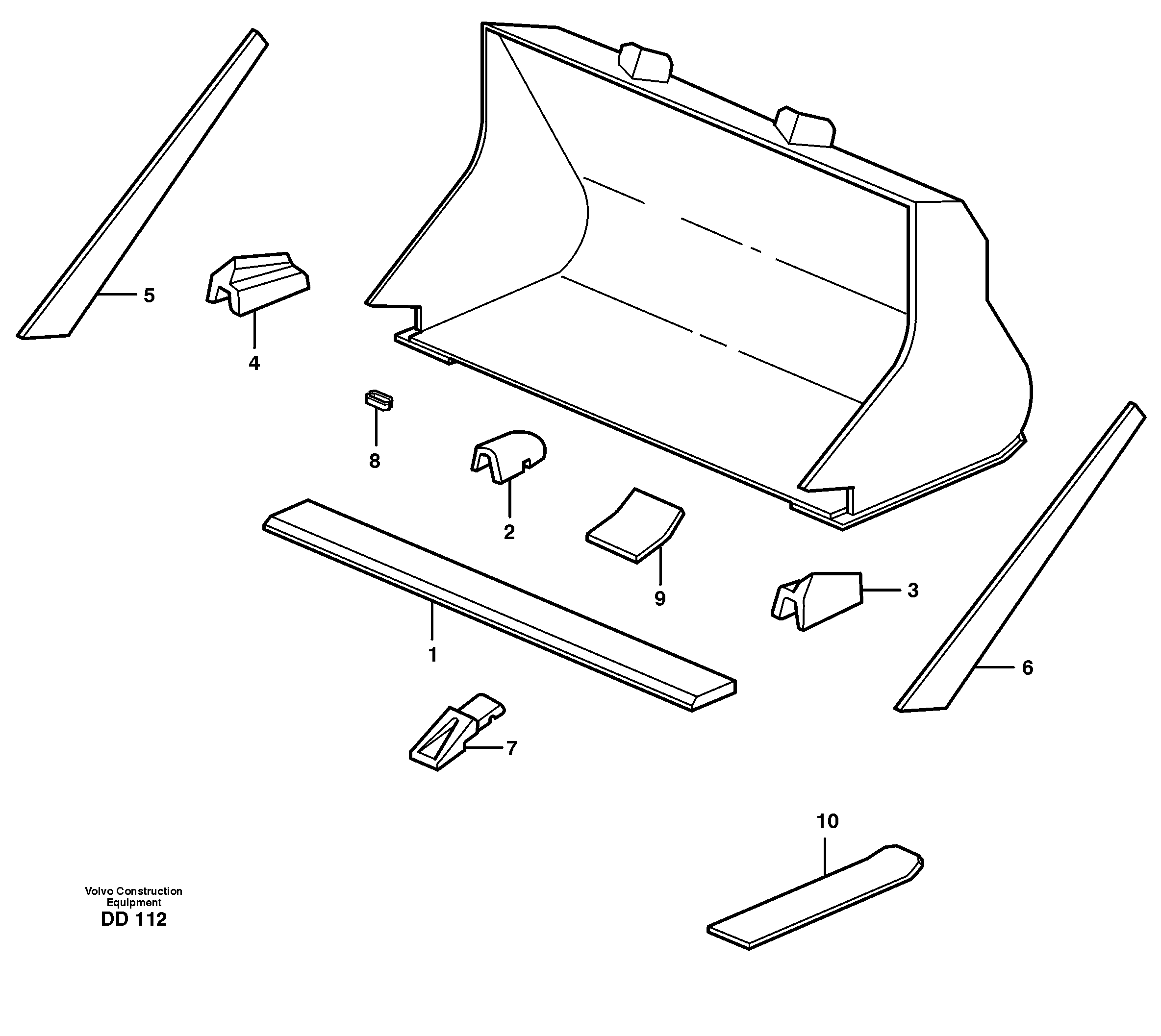 Схема запчастей Volvo EC650 - 17877 Bucket, straight with teeth ATTACHMENTS ATTACHMENTS BUCKETS