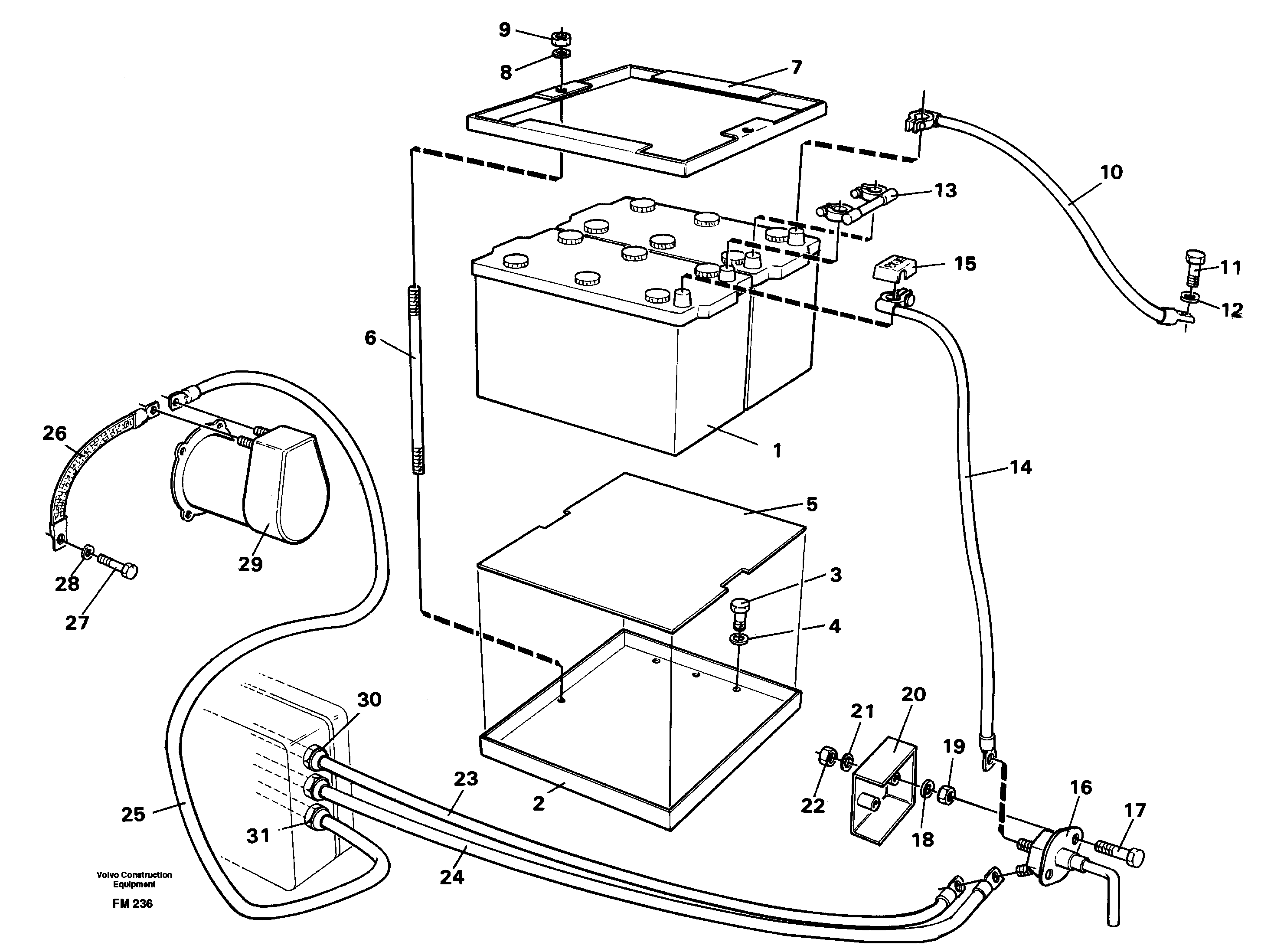 Схема запчастей Volvo EC650 - 35161 Battery, assembly EC650 ?KERMAN ?KERMAN EC650 SER NO - 538