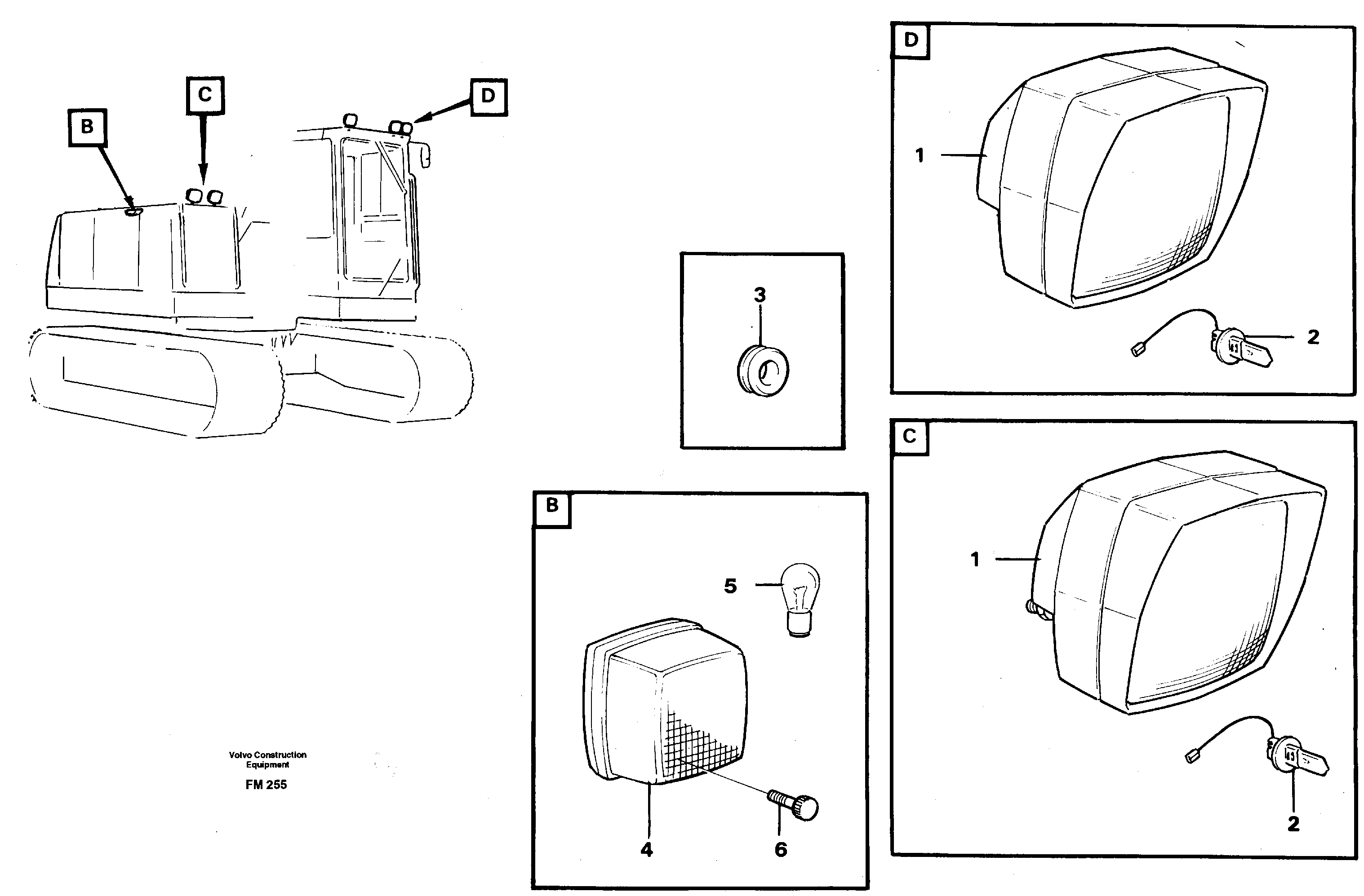 Схема запчастей Volvo EC650 - 4490 Lighting, engine compartment EC650 ?KERMAN ?KERMAN EC650 SER NO - 538