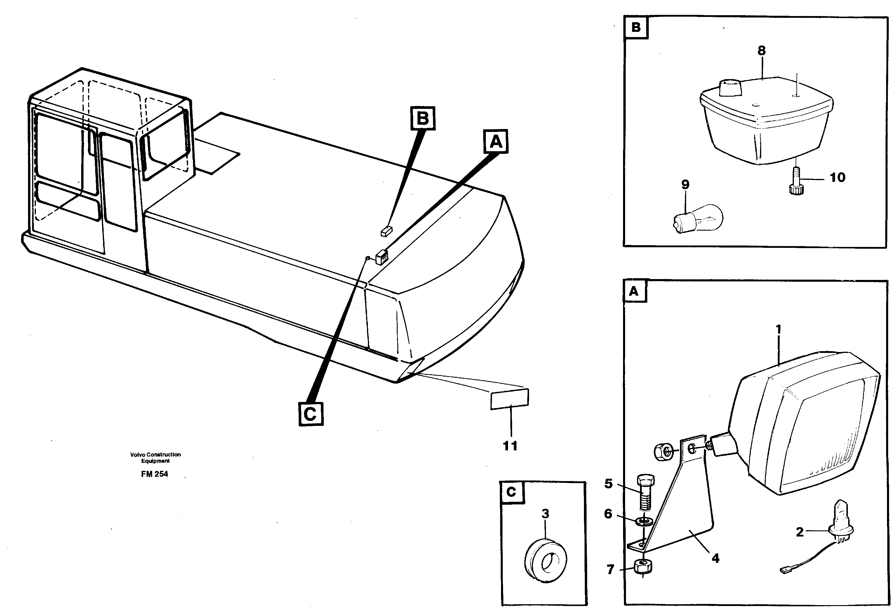 Схема запчастей Volvo EC650 - 4496 Lighting, rear EC650 ?KERMAN ?KERMAN EC650 SER NO - 538