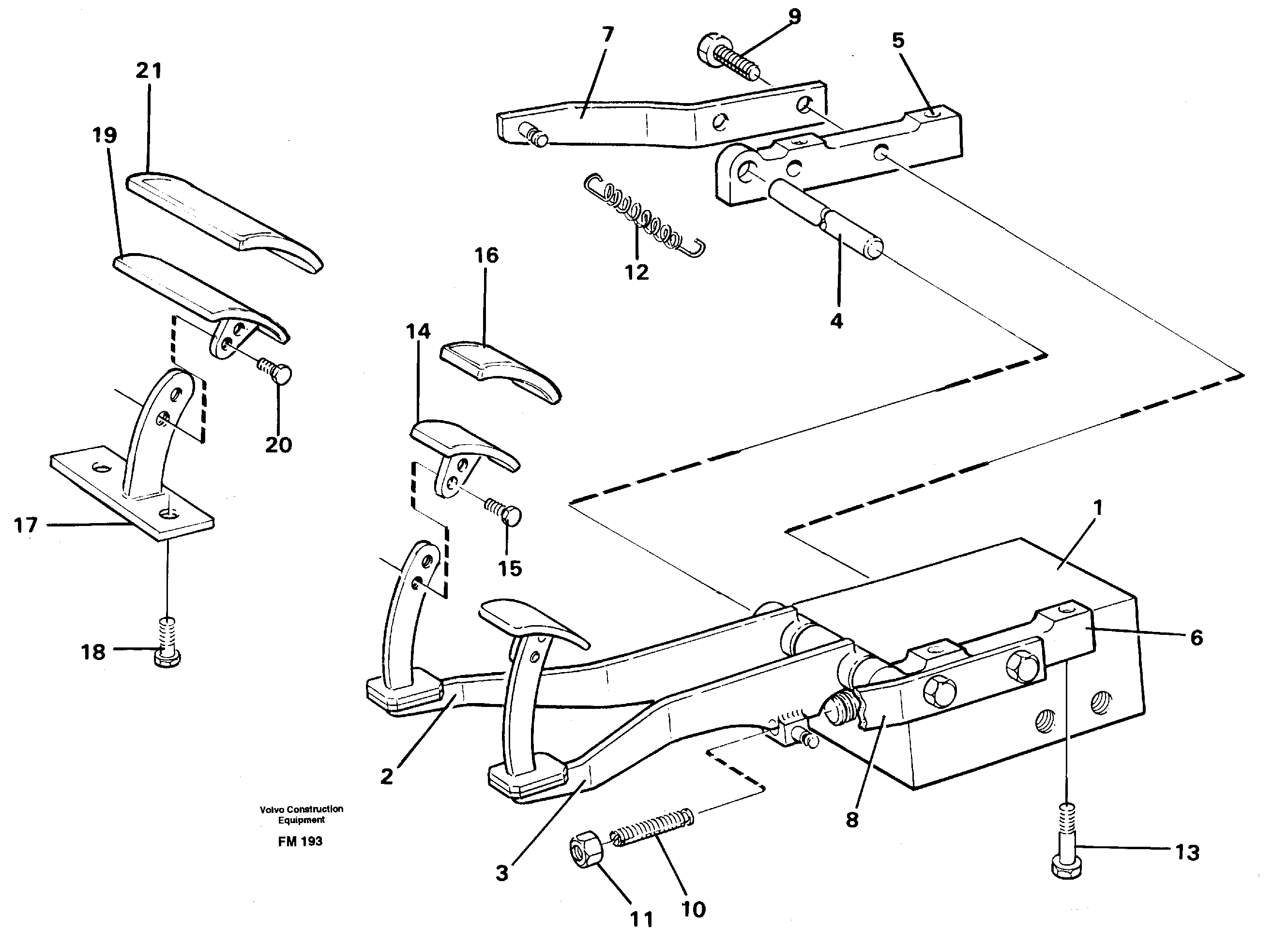 Схема запчастей Volvo EC650 - 33417 Pedal valve with foot rest EC650 ?KERMAN ?KERMAN EC650 SER NO - 538