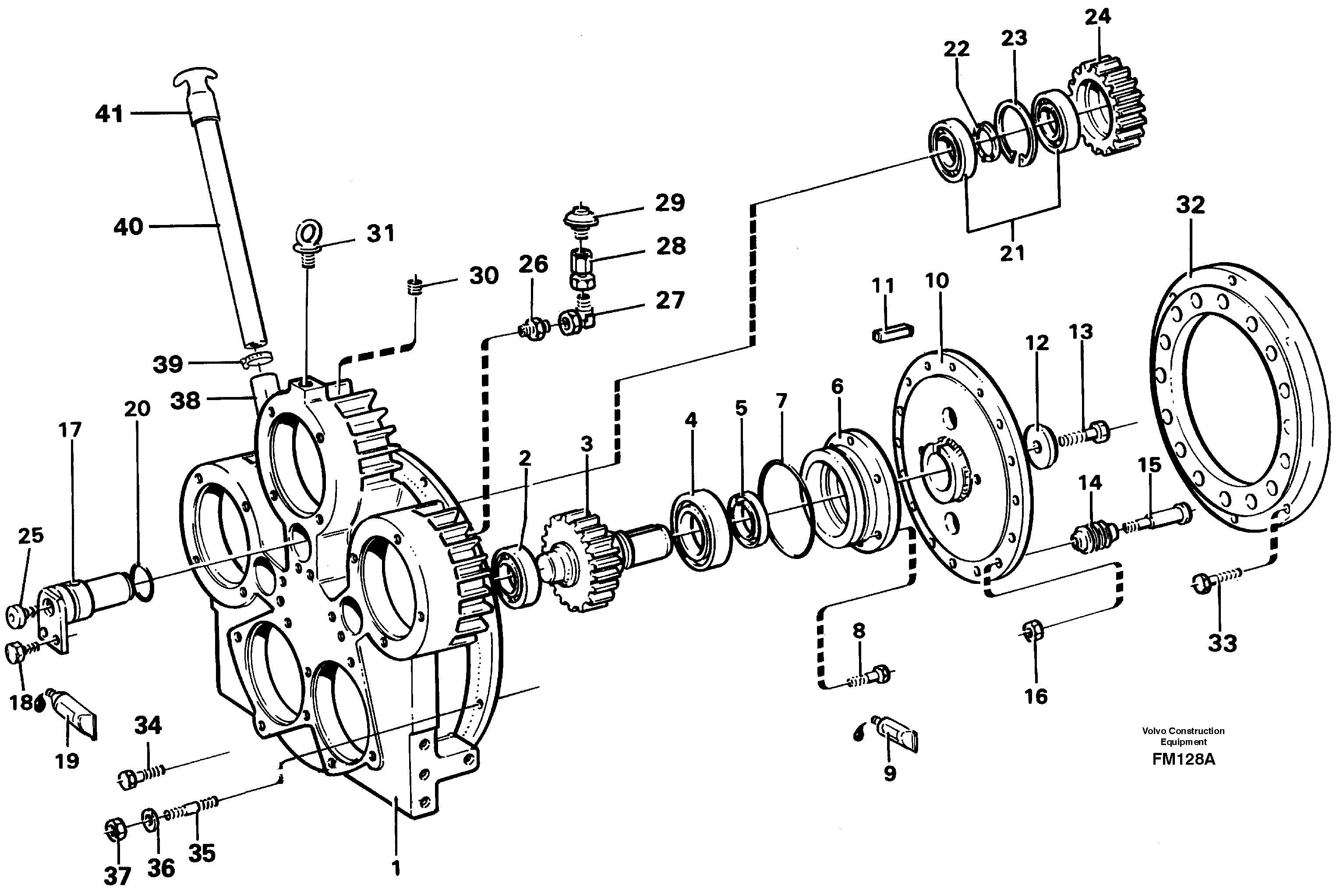 Схема запчастей Volvo EC650 - 33421 Assembly pump gear box EC650 ?KERMAN ?KERMAN EC650 SER NO - 538