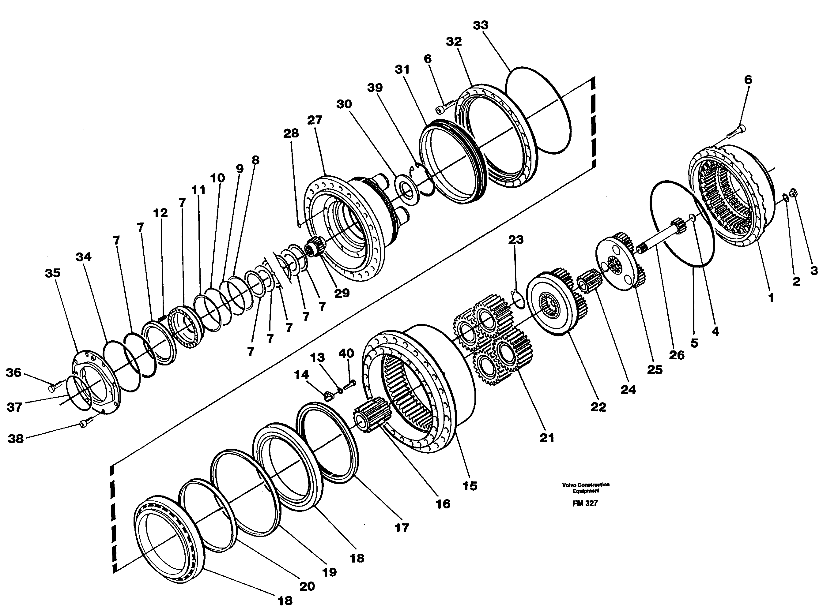 Схема запчастей Volvo EC650 - 33703 Planetary gear, travel EC650 ?KERMAN ?KERMAN EC650 SER NO - 538