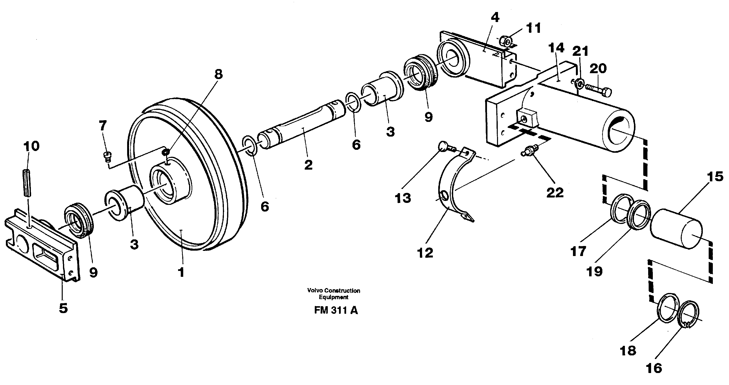 Схема запчастей Volvo EC650 - 33442 Front idler, tension cylinder EC650 ?KERMAN ?KERMAN EC650 SER NO - 538