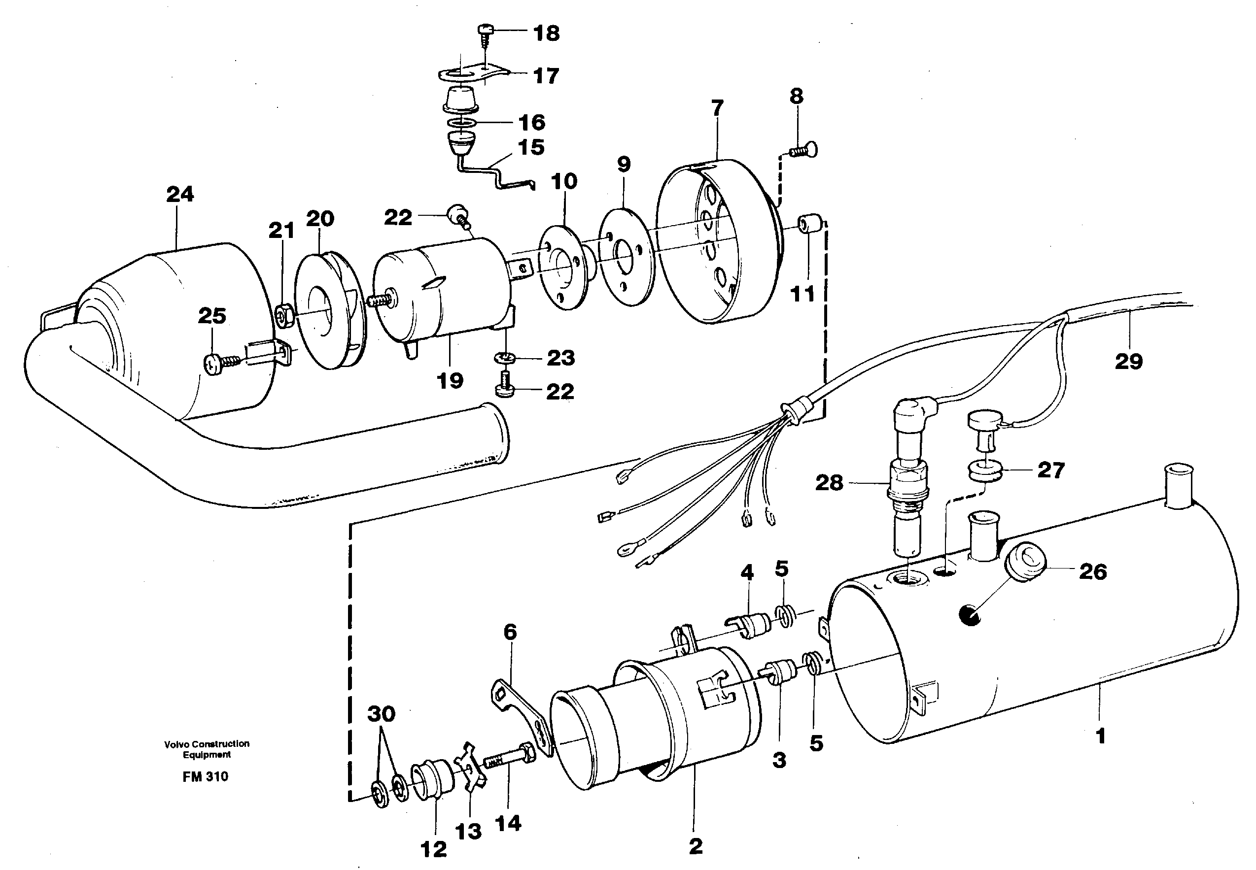 Схема запчастей Volvo EC650 - 31263 Heater, diesel EC650 ?KERMAN ?KERMAN EC650 SER NO - 538