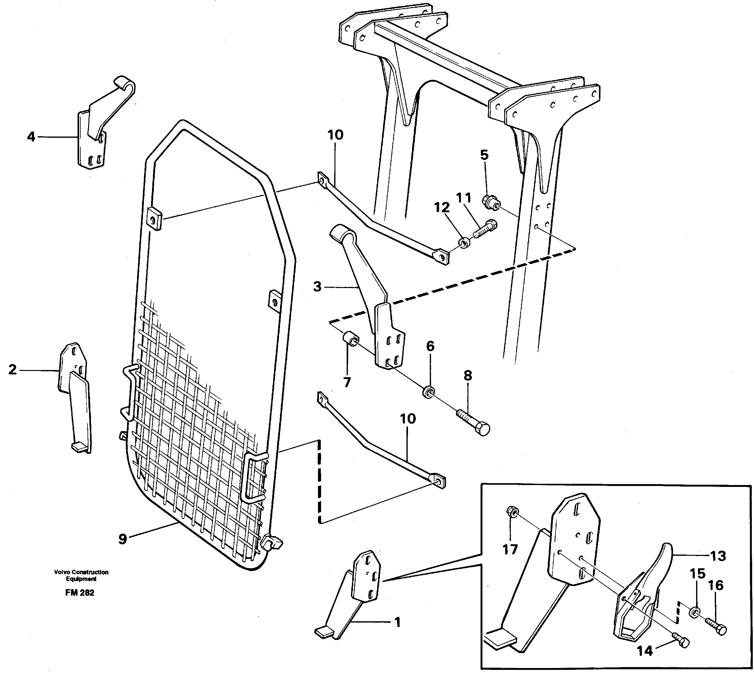 Схема запчастей Volvo EC650 - 1595 Windscreen protection on protection over cab EC650 ?KERMAN ?KERMAN EC650 SER NO - 538