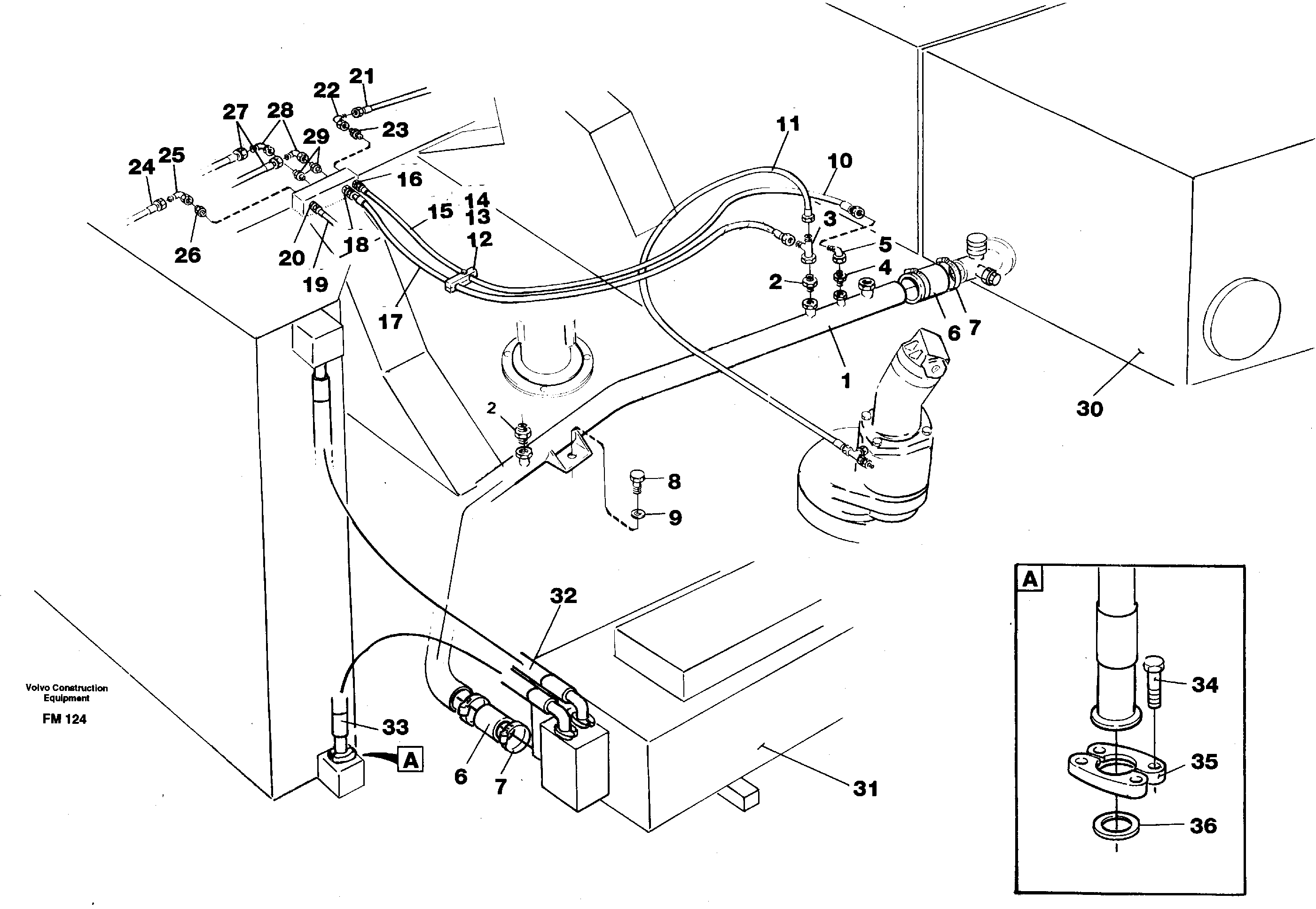 Схема запчастей Volvo EC650 - 1606 Hydraulic system, return lines EC650 ?KERMAN ?KERMAN EC650 SER NO - 538