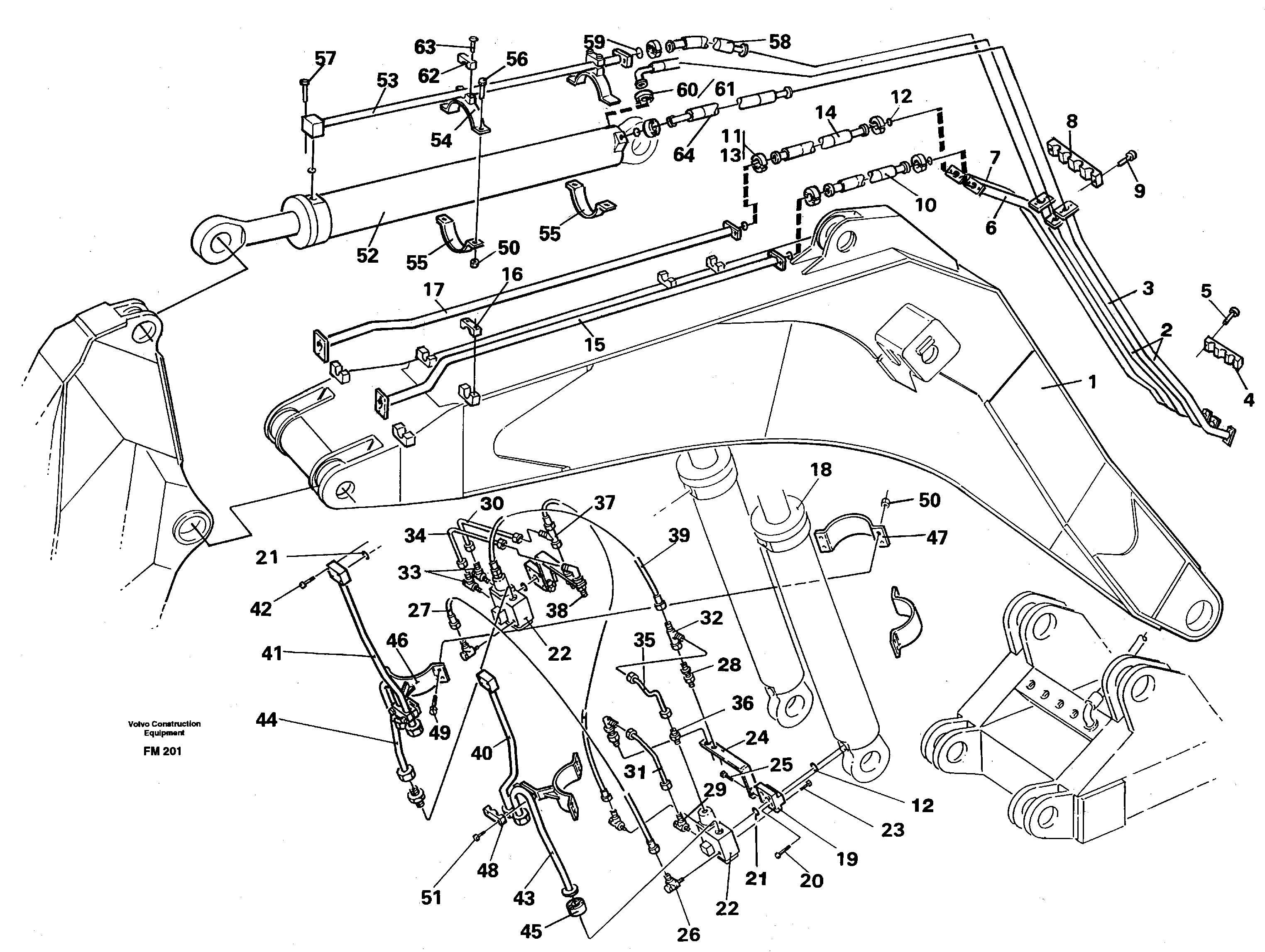 Схема запчастей Volvo EC650 - 25315 Hydraulic system, boom, mass excavation 6,6m EC650 ?KERMAN ?KERMAN EC650 SER NO - 538