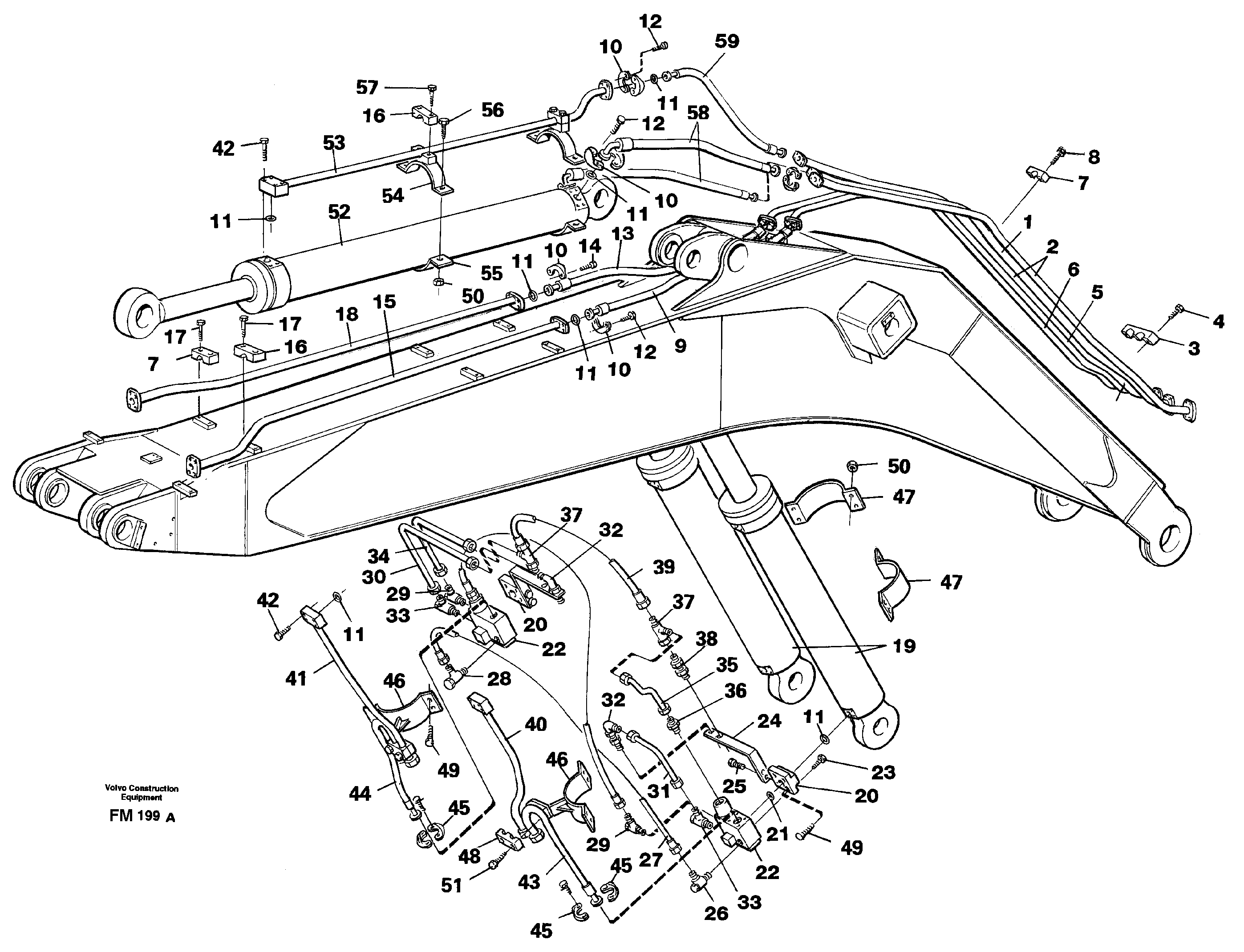 Схема запчастей Volvo EC650 - 26770 Hydraulic system, boom, 7,6m EC650 ?KERMAN ?KERMAN EC650 SER NO - 538