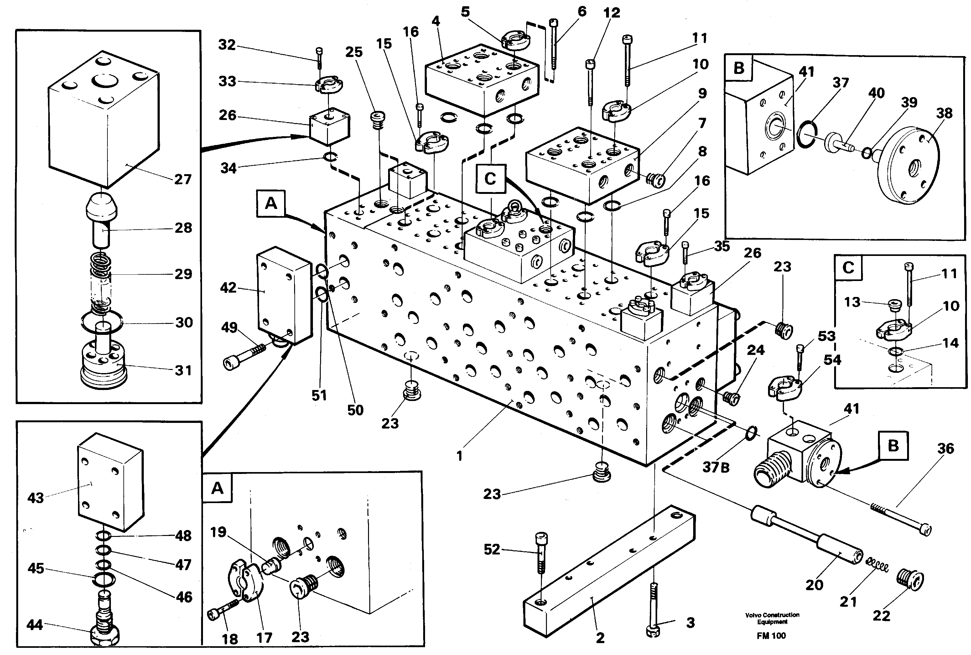 Схема запчастей Volvo EC650 - 26781 Main valve assembly block EC650 ?KERMAN ?KERMAN EC650 SER NO - 538