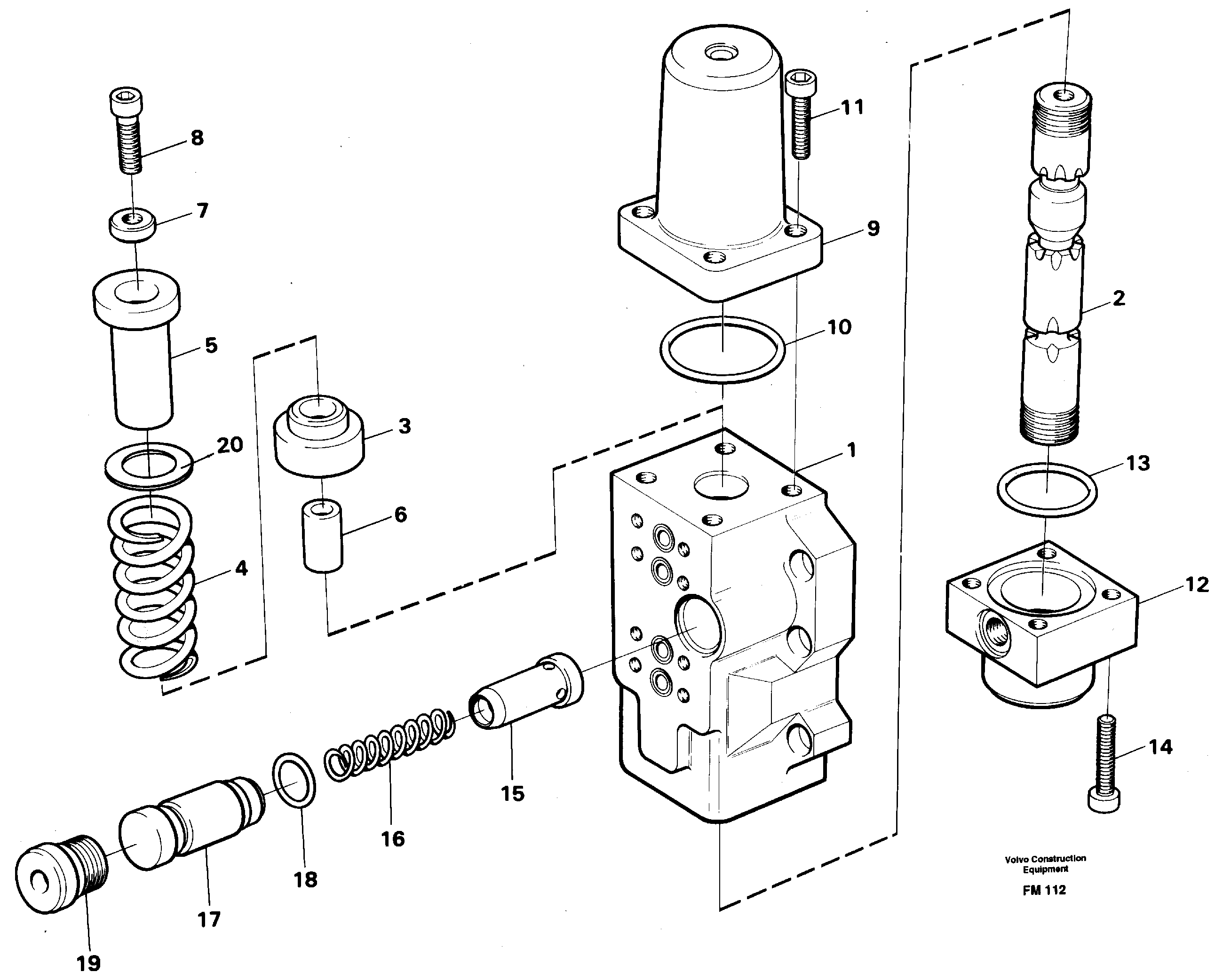 Схема запчастей Volvo EC650 - 58658 Four-way valve, dipper secondary EC650 ?KERMAN ?KERMAN EC650 SER NO - 538