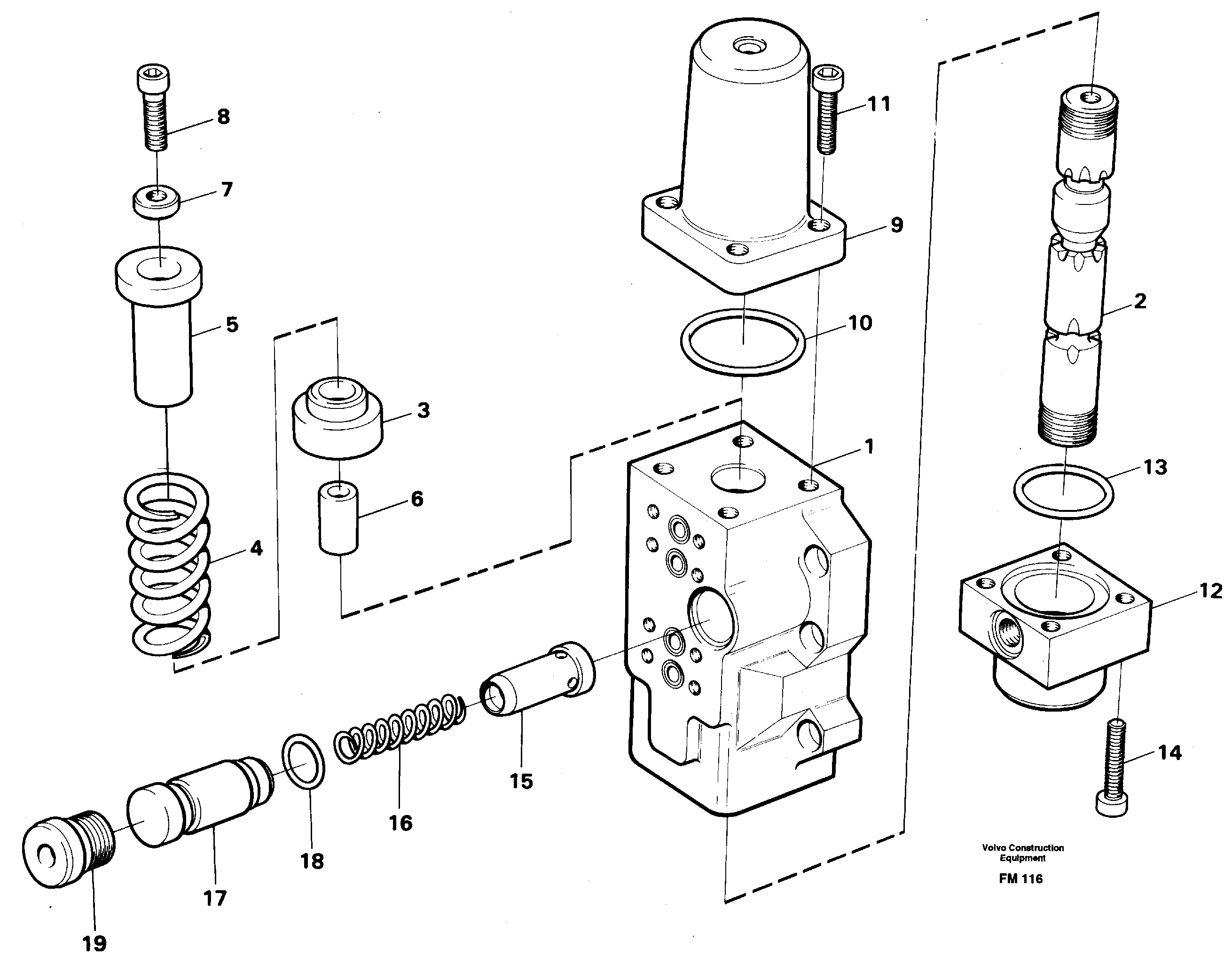 Схема запчастей Volvo EC650 - 58659 Four-way valve, dipper primary EC650 ?KERMAN ?KERMAN EC650 SER NO - 538