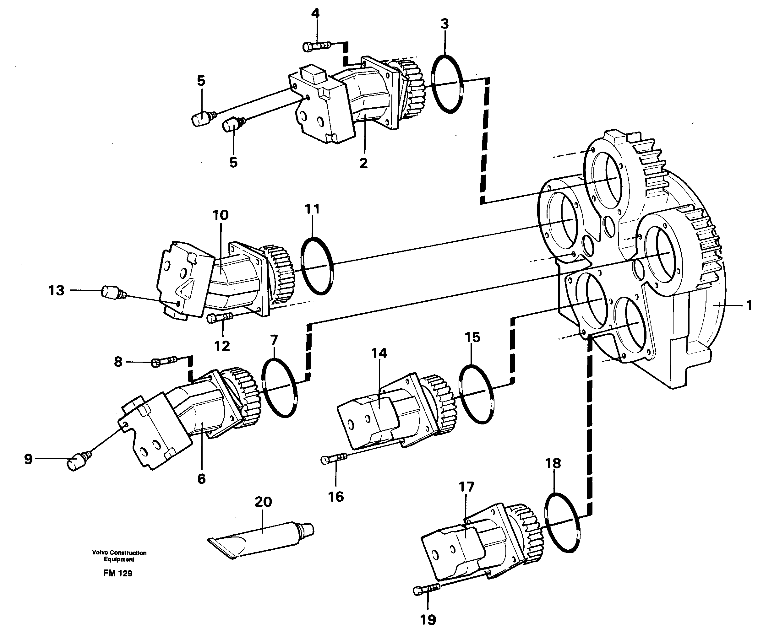 Схема запчастей Volvo EC650 - 81449 Pump installation EC650 ?KERMAN ?KERMAN EC650 SER NO - 538