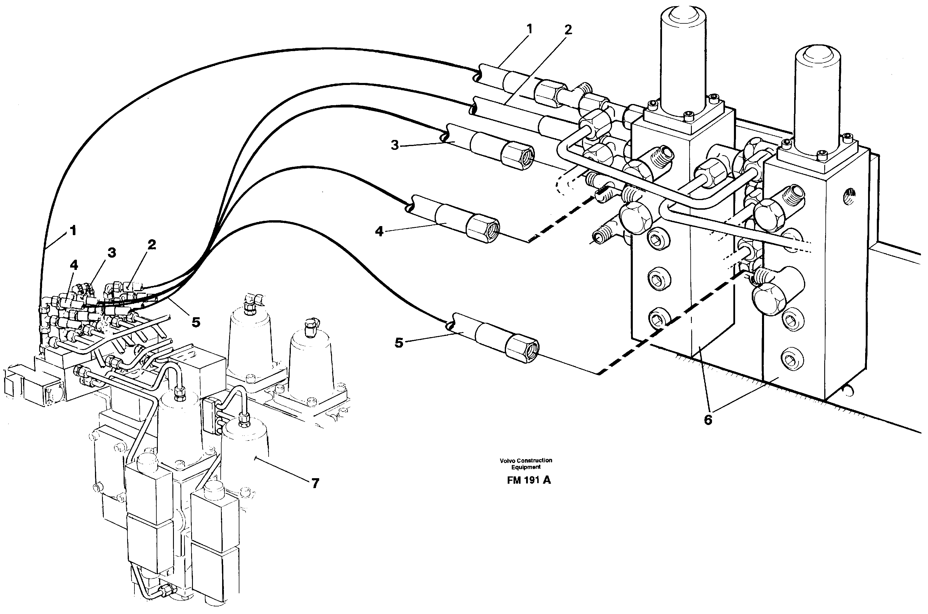 Схема запчастей Volvo EC650 - 26834 Servo hydraulics, control valves P2v, P3v EC650 ?KERMAN ?KERMAN EC650 SER NO - 538