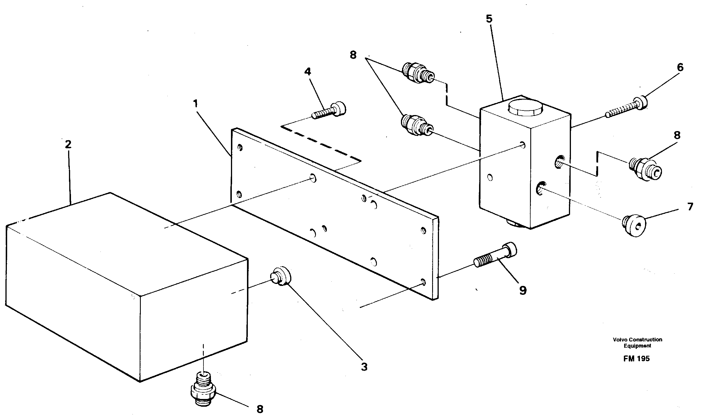 Схема запчастей Volvo EC650 - 57225 Control block, travel/servo EC650 ?KERMAN ?KERMAN EC650 SER NO - 538