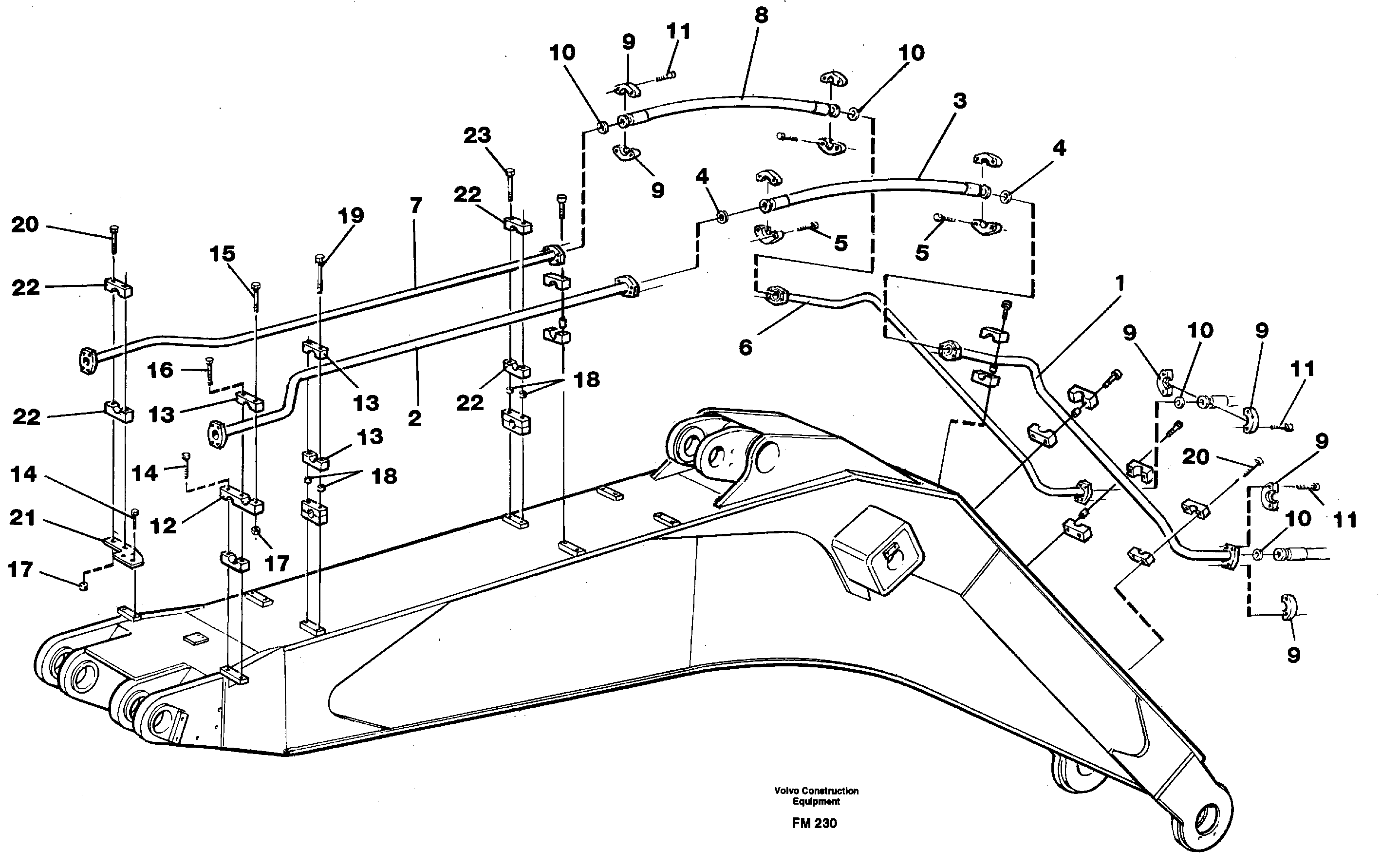 Схема запчастей Volvo EC650 - 24478 Hammer hydraulics on boom, 6.6 M EC650 ?KERMAN ?KERMAN EC650 SER NO - 538